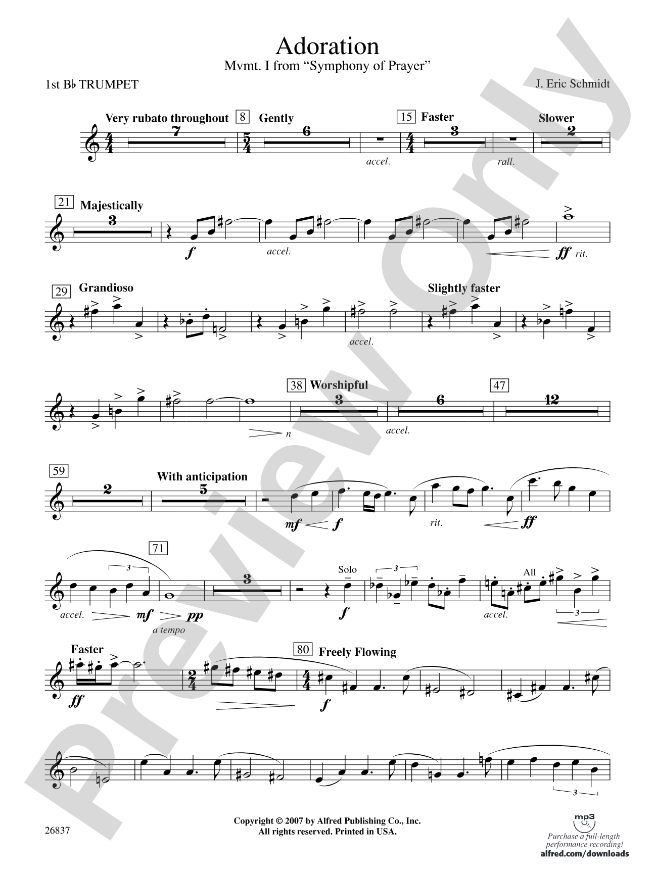 Adoration (Movement 1 from Symphony of Prayer): 1st B-flat Trumpet