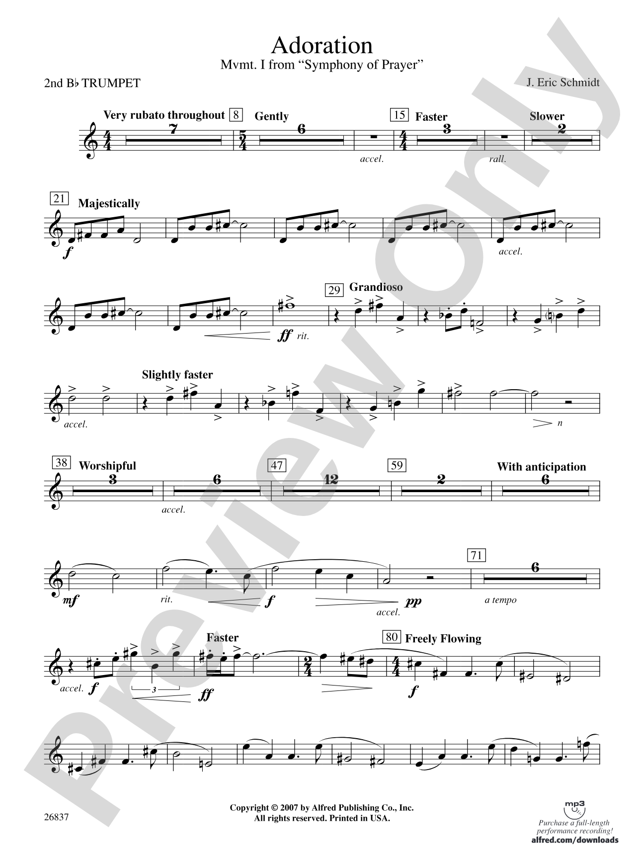 Adoration (Movement 1 from Symphony of Prayer): 2nd B-flat Trumpet