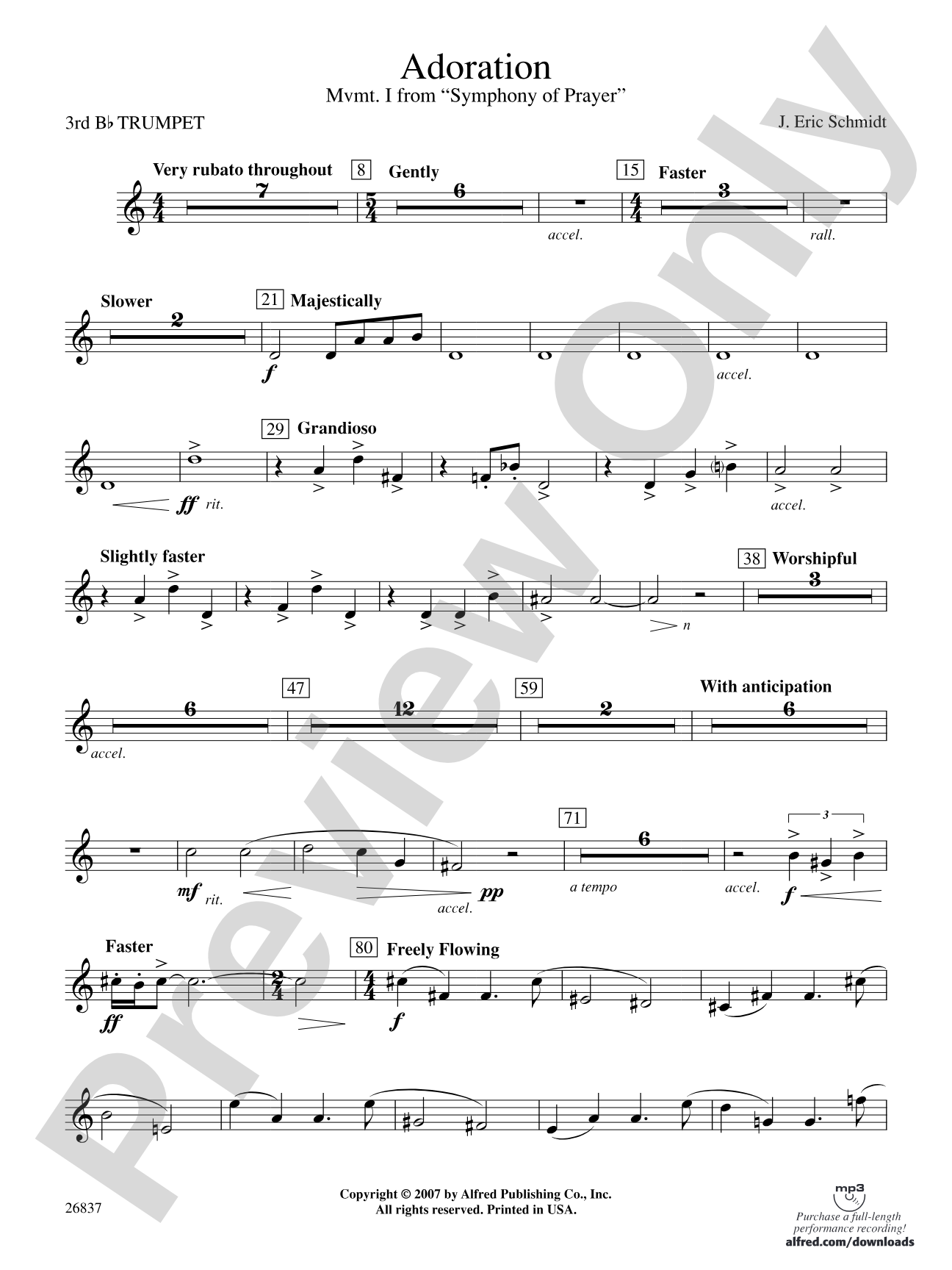 Adoration (Movement 1 from Symphony of Prayer): 3rd B-flat Trumpet