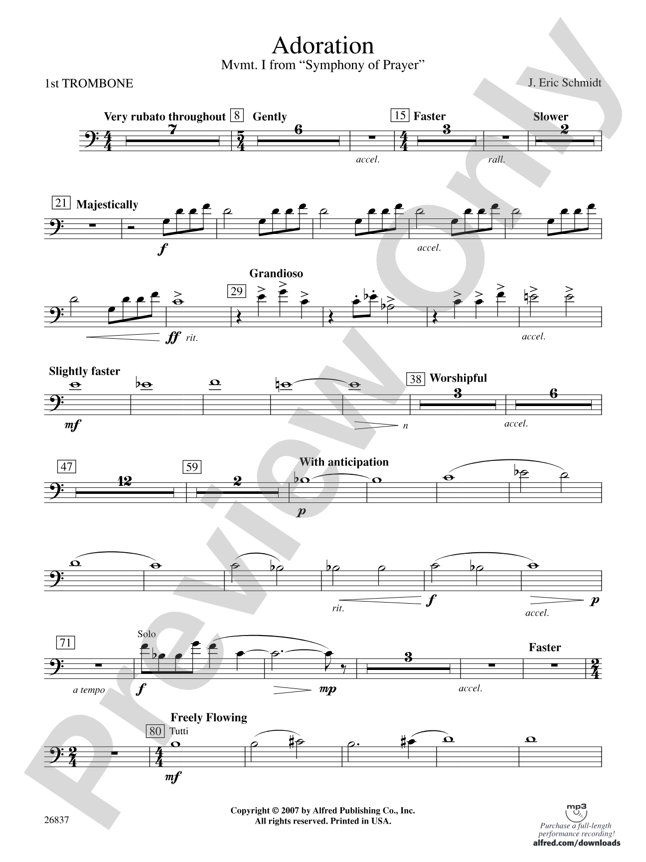Adoration (Movement 1 from Symphony of Prayer): 1st Trombone