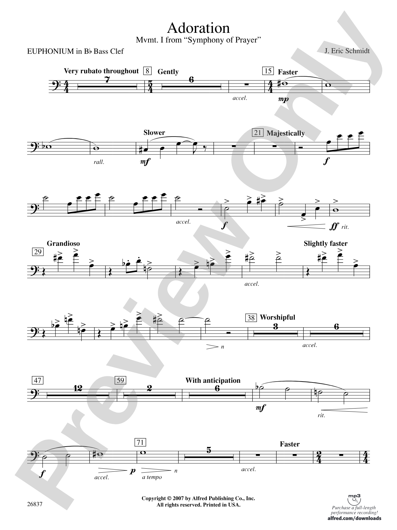 Adoration (Movement 1 from Symphony of Prayer): (wp) B-flat Baritone B.C.