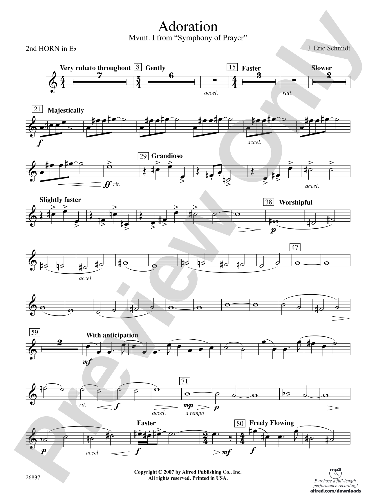 Adoration (Movement 1 from Symphony of Prayer): (wp) 2nd Horn in E-flat