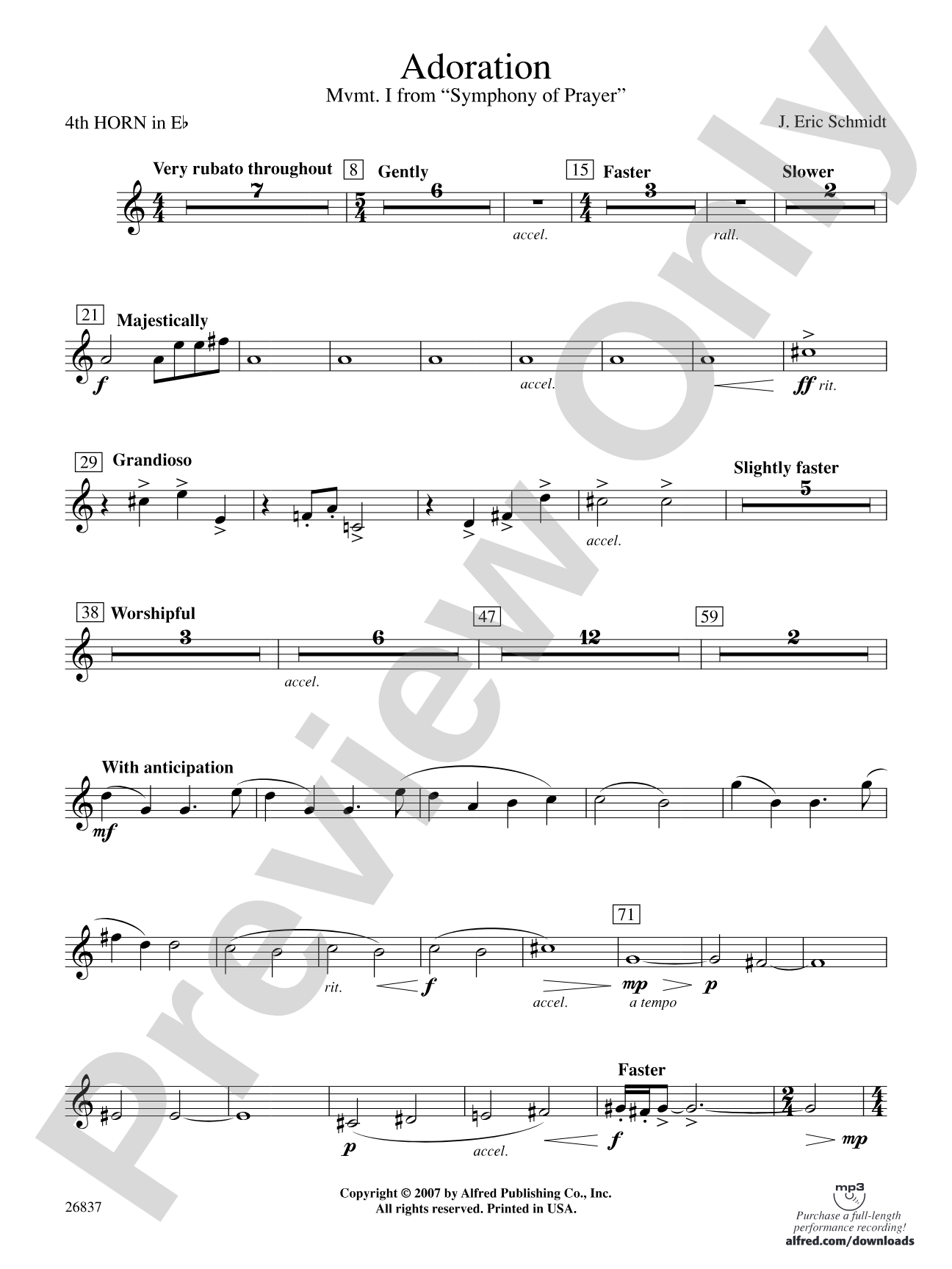 Adoration (Movement 1 from Symphony of Prayer): (wp) 4th Horn in E-flat