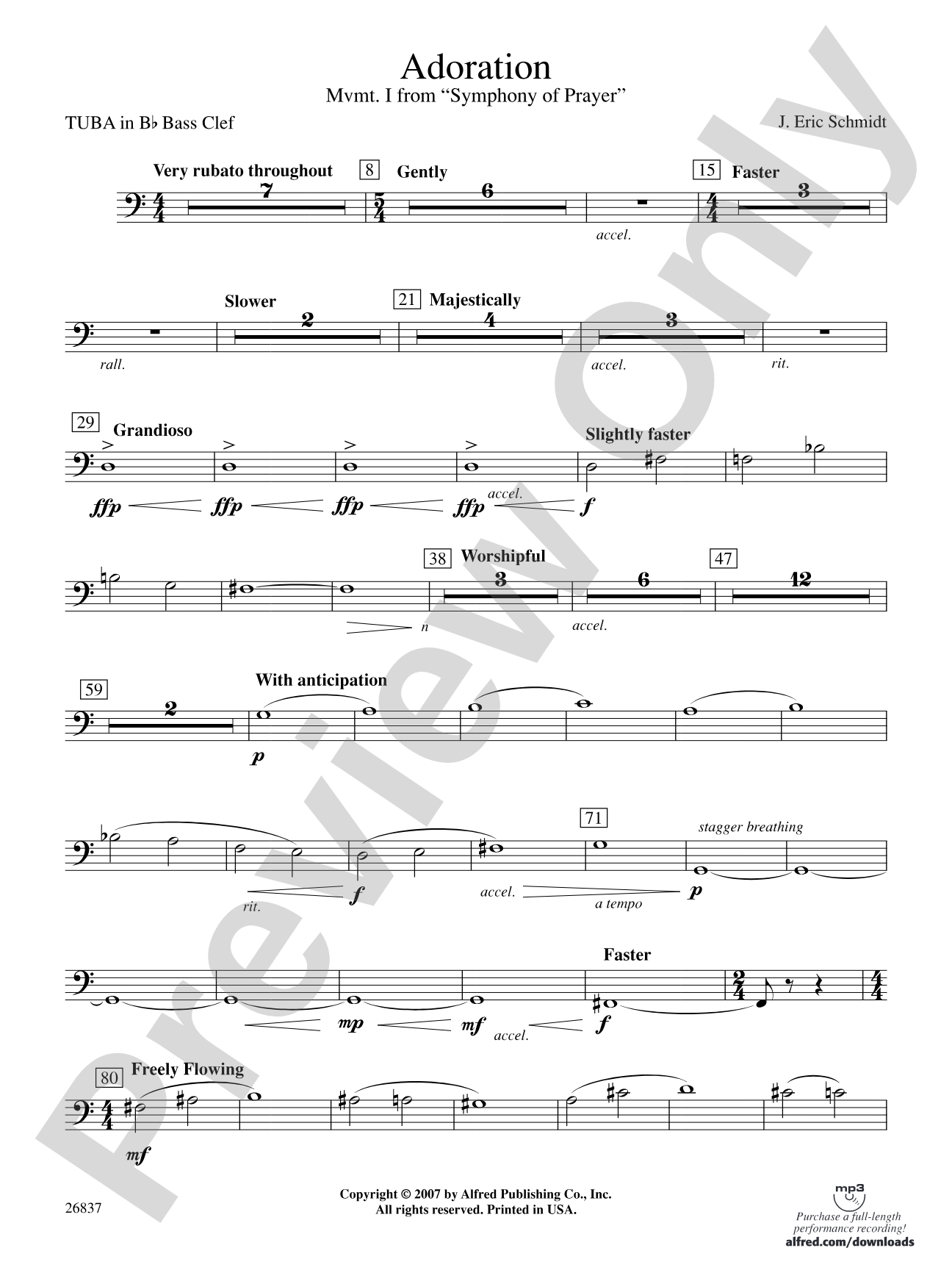 Adoration (Movement 1 from Symphony of Prayer): (wp) B-flat Tuba B.C.