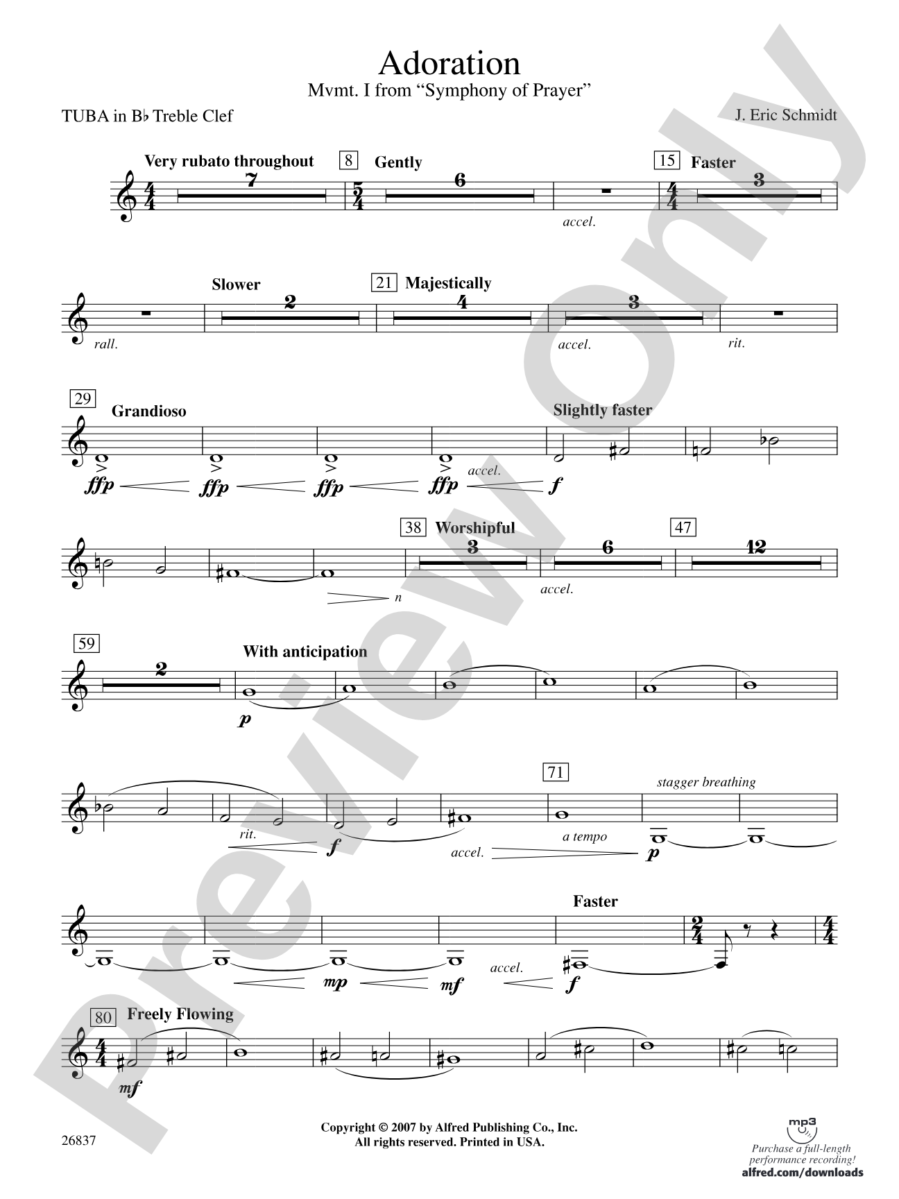 Adoration (Movement 1 from Symphony of Prayer): (wp) B-flat Tuba T.C.