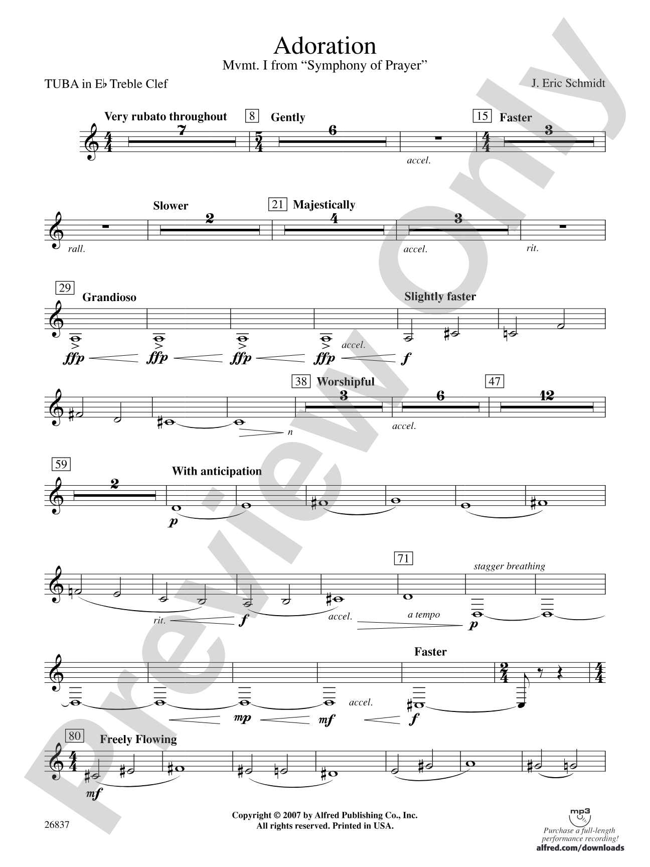 Adoration (Movement 1 from Symphony of Prayer): (wp) E-flat Tuba T.C.