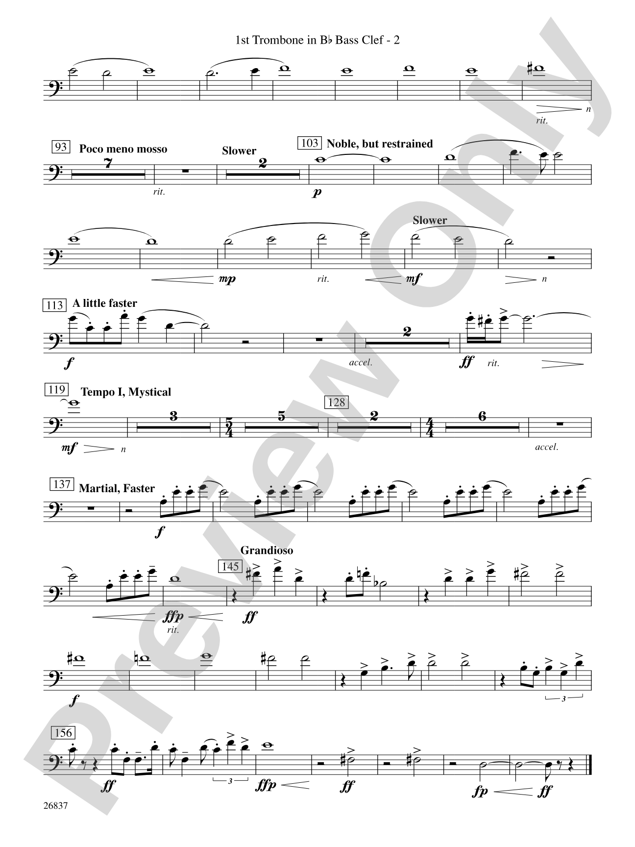 Adoration (Movement 1 from Symphony of Prayer): (wp) 1st B-flat Trombone B.C.