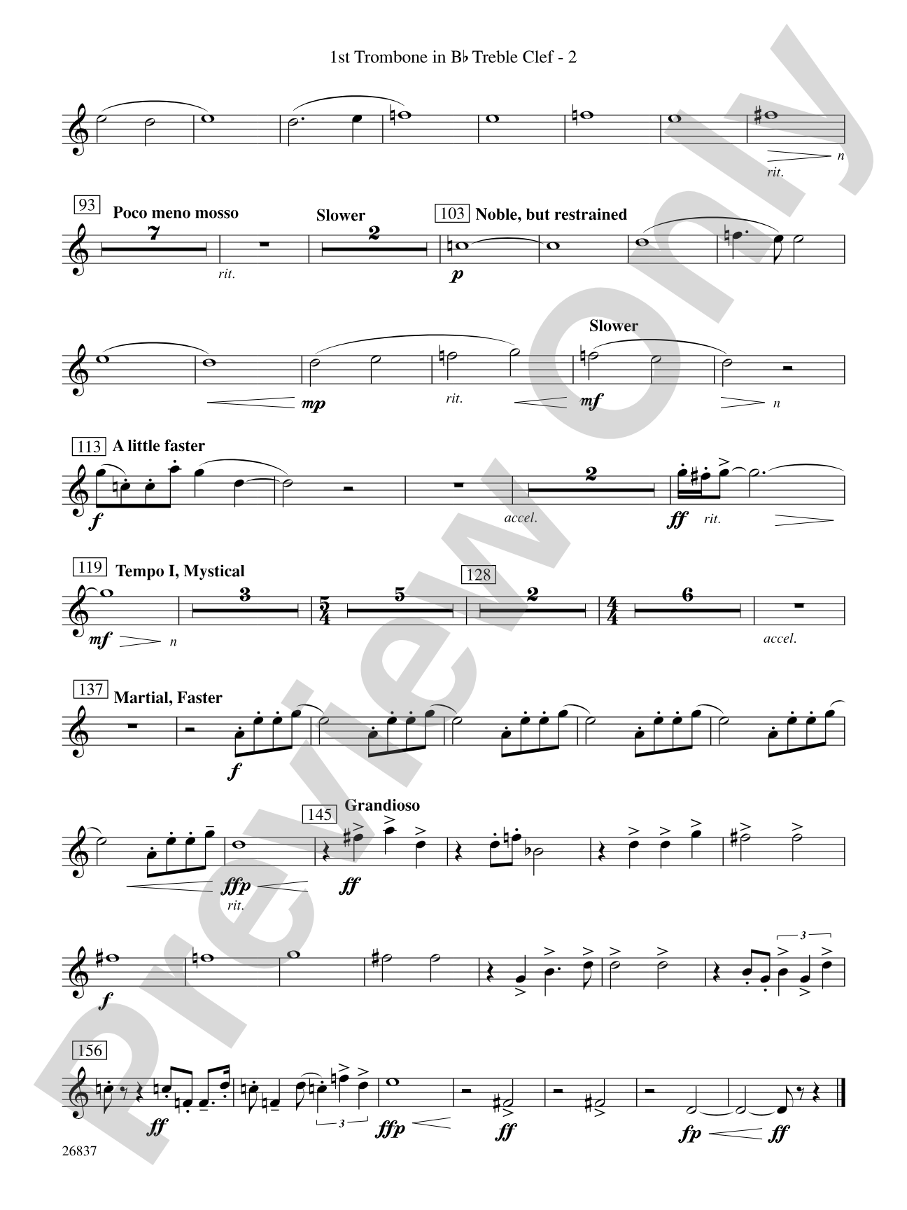 Adoration (Movement 1 from Symphony of Prayer): (wp) 1st B-flat Trombone T.C.