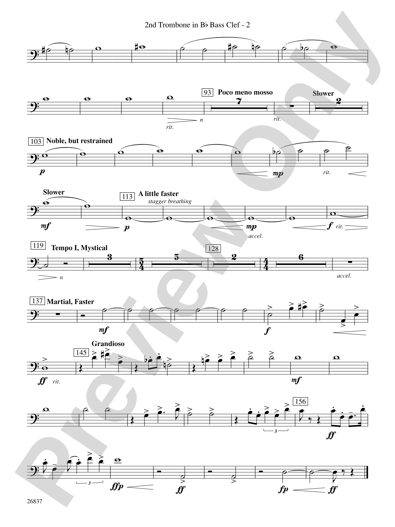 Adoration (Movement 1 from Symphony of Prayer): (wp) 2nd B-flat Trombone B.C.