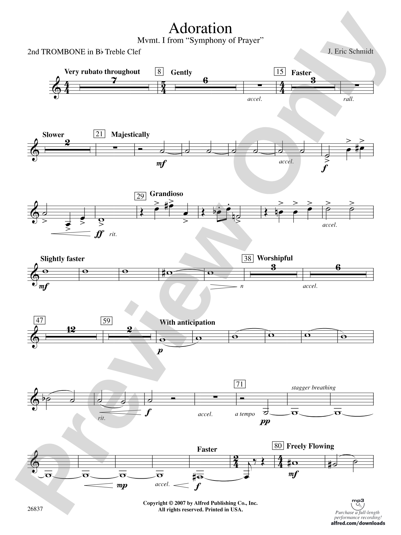 Adoration (Movement 1 from Symphony of Prayer): (wp) 2nd B-flat Trombone T.C.