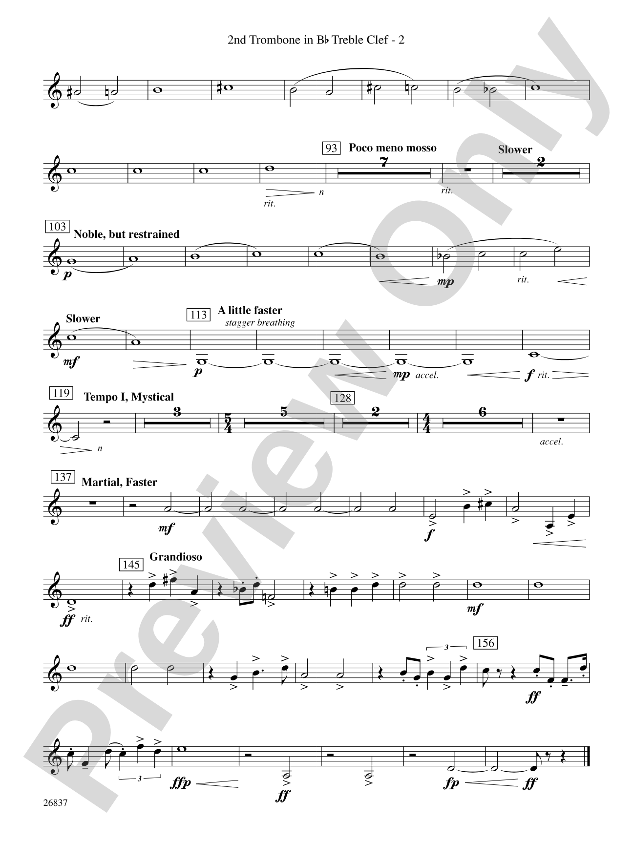 Adoration (Movement 1 from Symphony of Prayer): (wp) 2nd B-flat Trombone T.C.