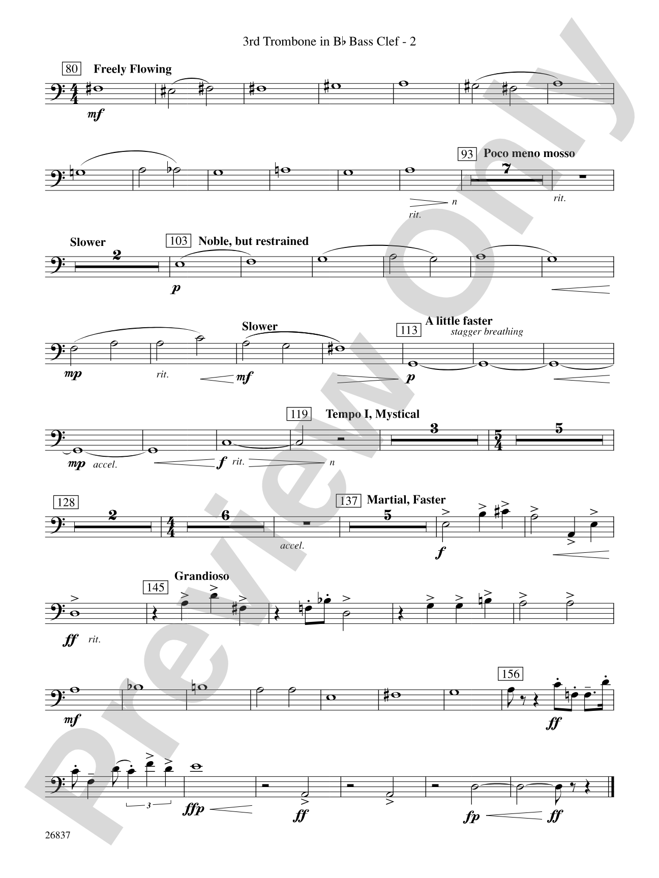 Adoration (Movement 1 from Symphony of Prayer): (wp) 3rd B-flat Trombone B.C.