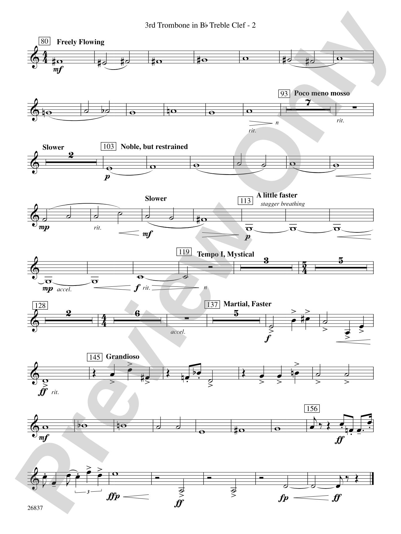 Adoration (Movement 1 from Symphony of Prayer): (wp) 3rd B-flat Trombone T.C.