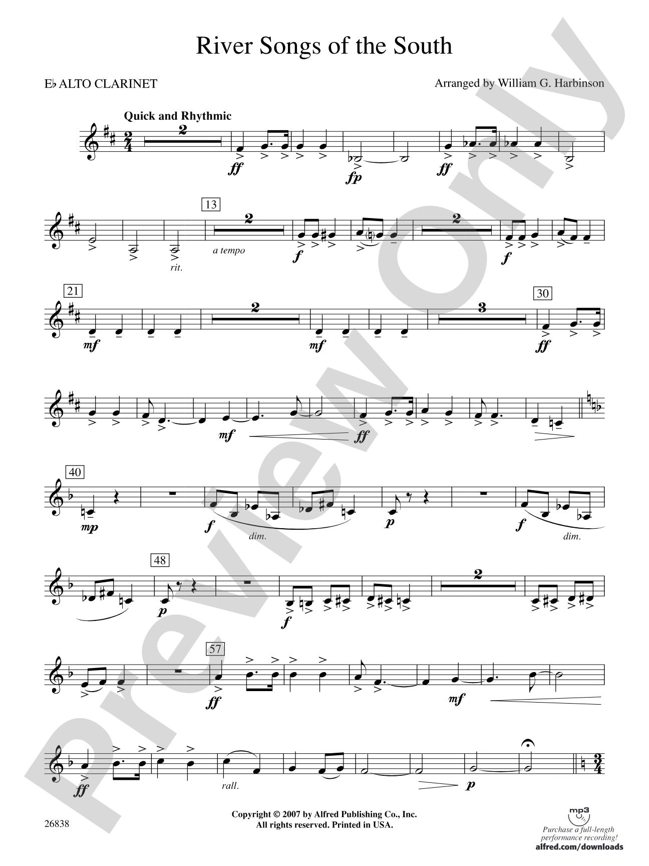 River Songs of the South: E-flat Alto Clarinet