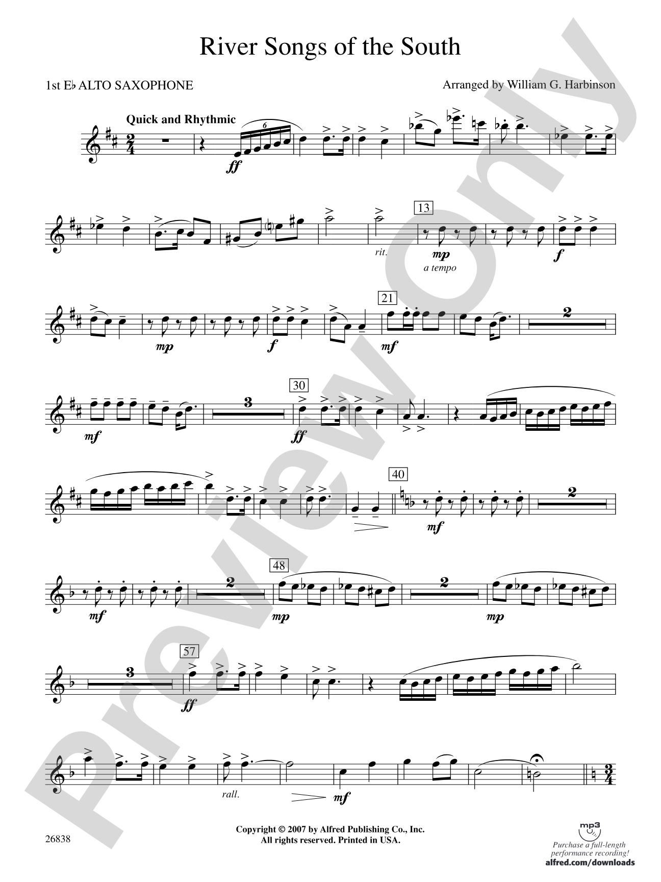 River Songs of the South: E-flat Alto Saxophone