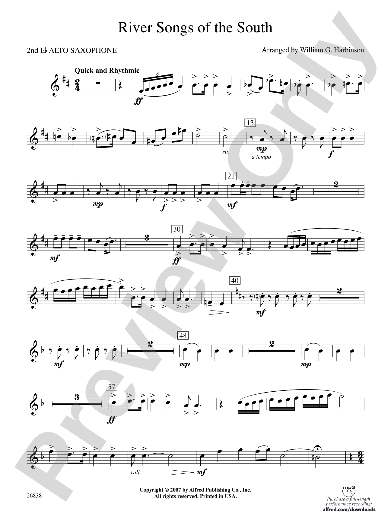 River Songs of the South: 2nd E-flat Alto Saxophone