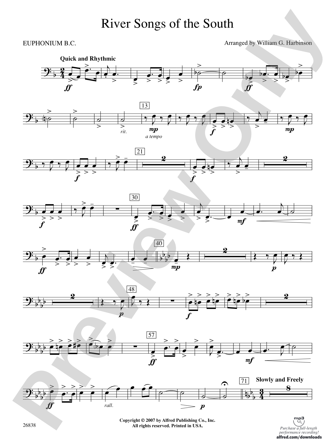 River Songs of the South: Baritone B.C.
