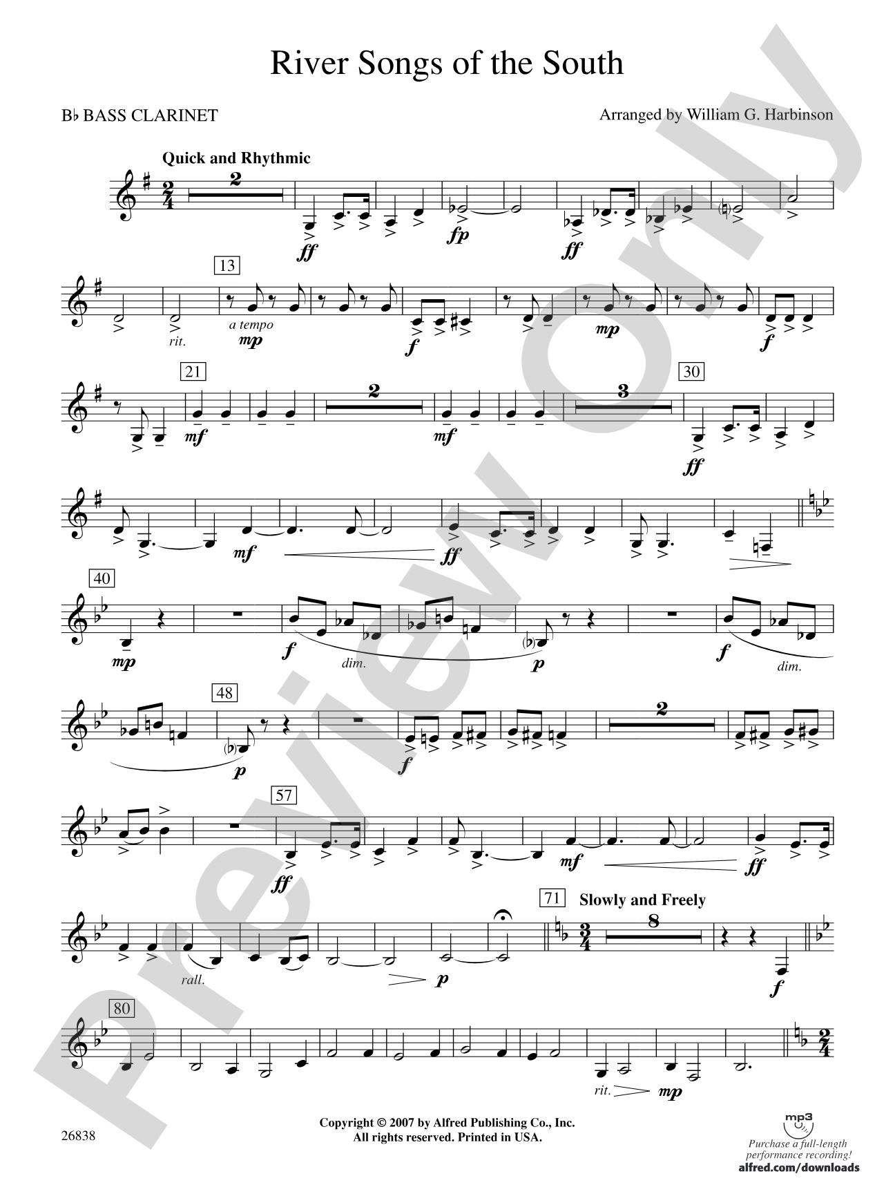River Songs of the South: B-flat Bass Clarinet