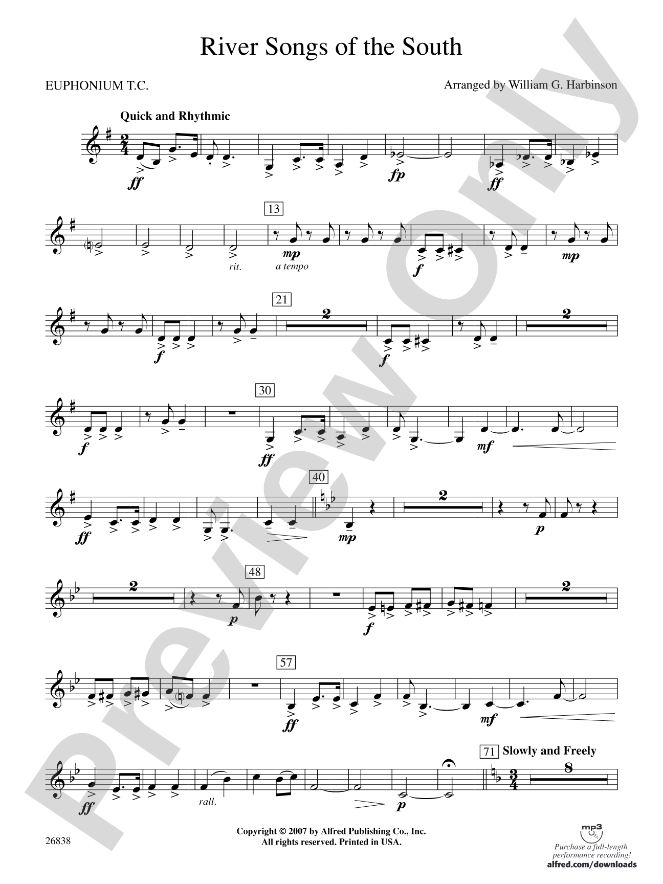 River Songs of the South: Baritone T.C.