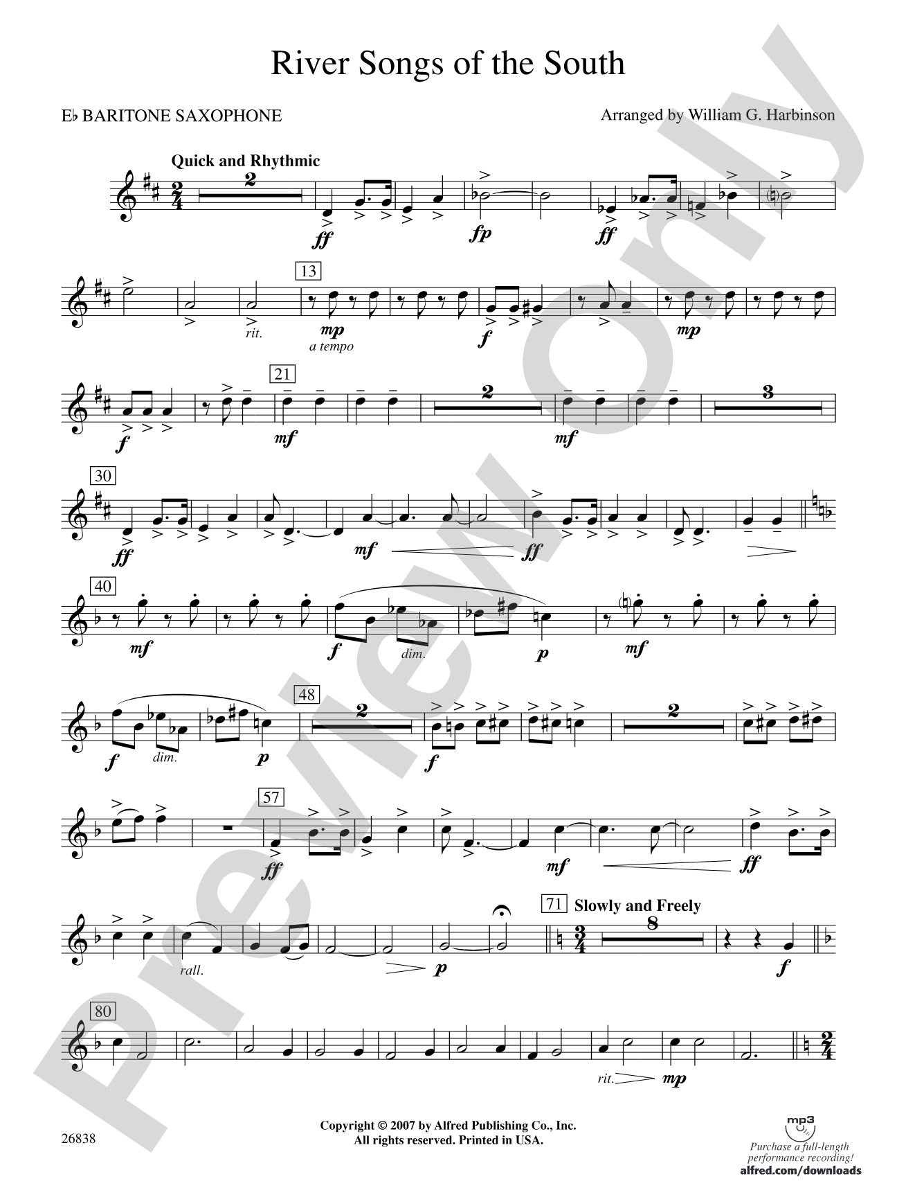 River Songs of the South: E-flat Baritone Saxophone