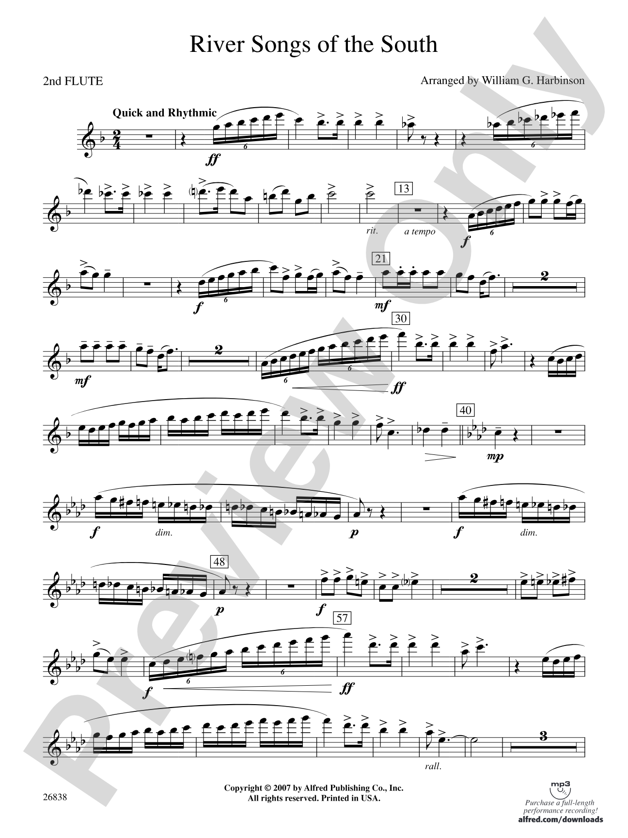 River Songs of the South: 2nd Flute