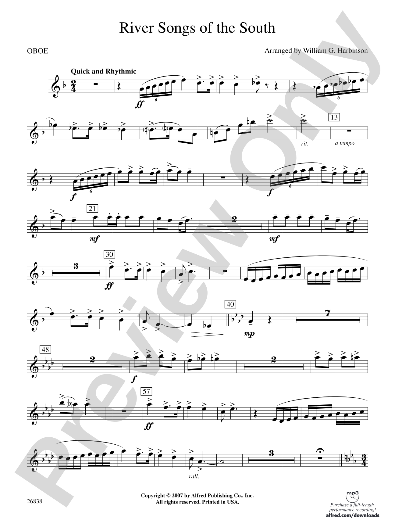 River Songs of the South: Oboe