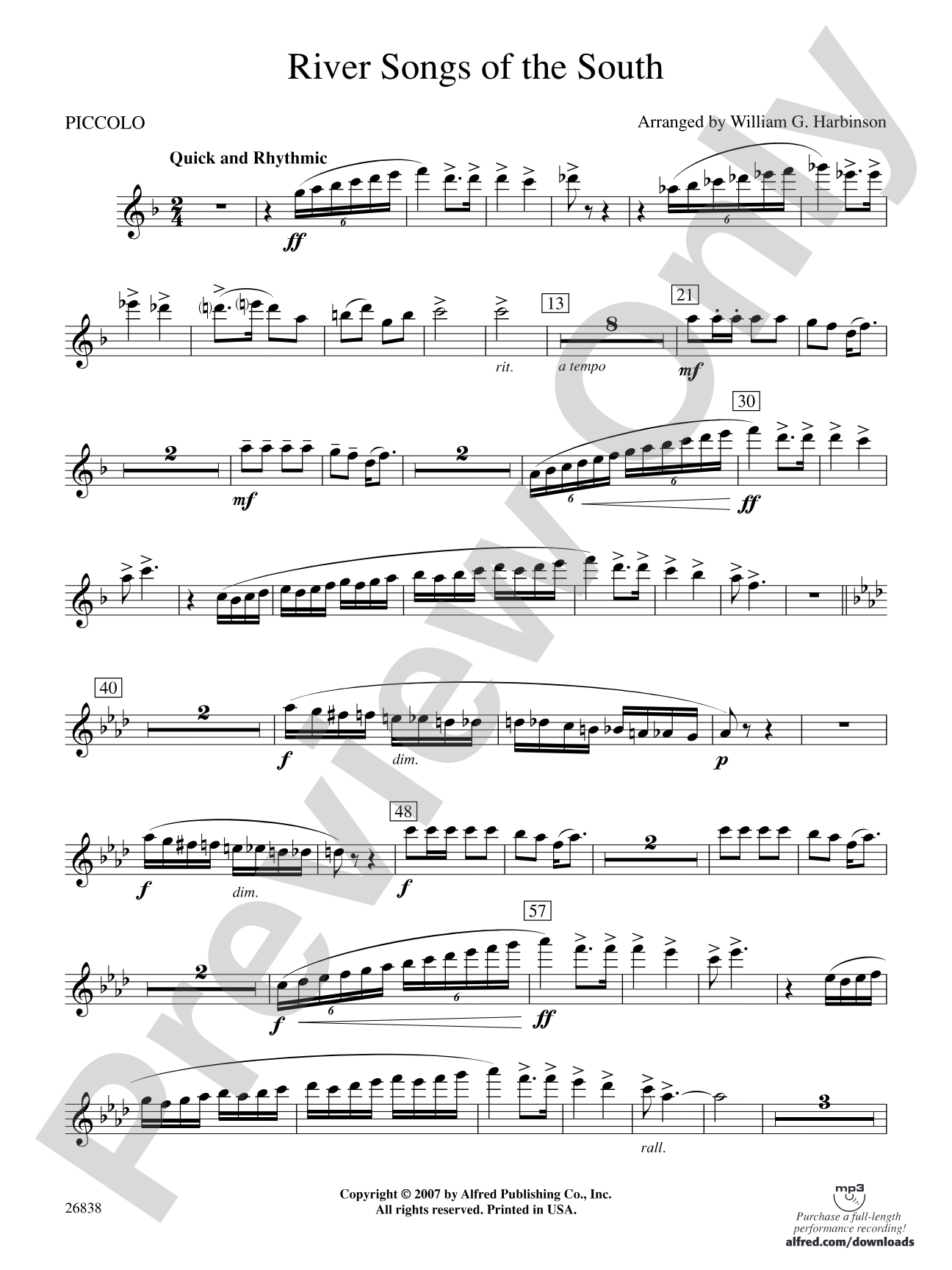 River Songs of the South: Piccolo
