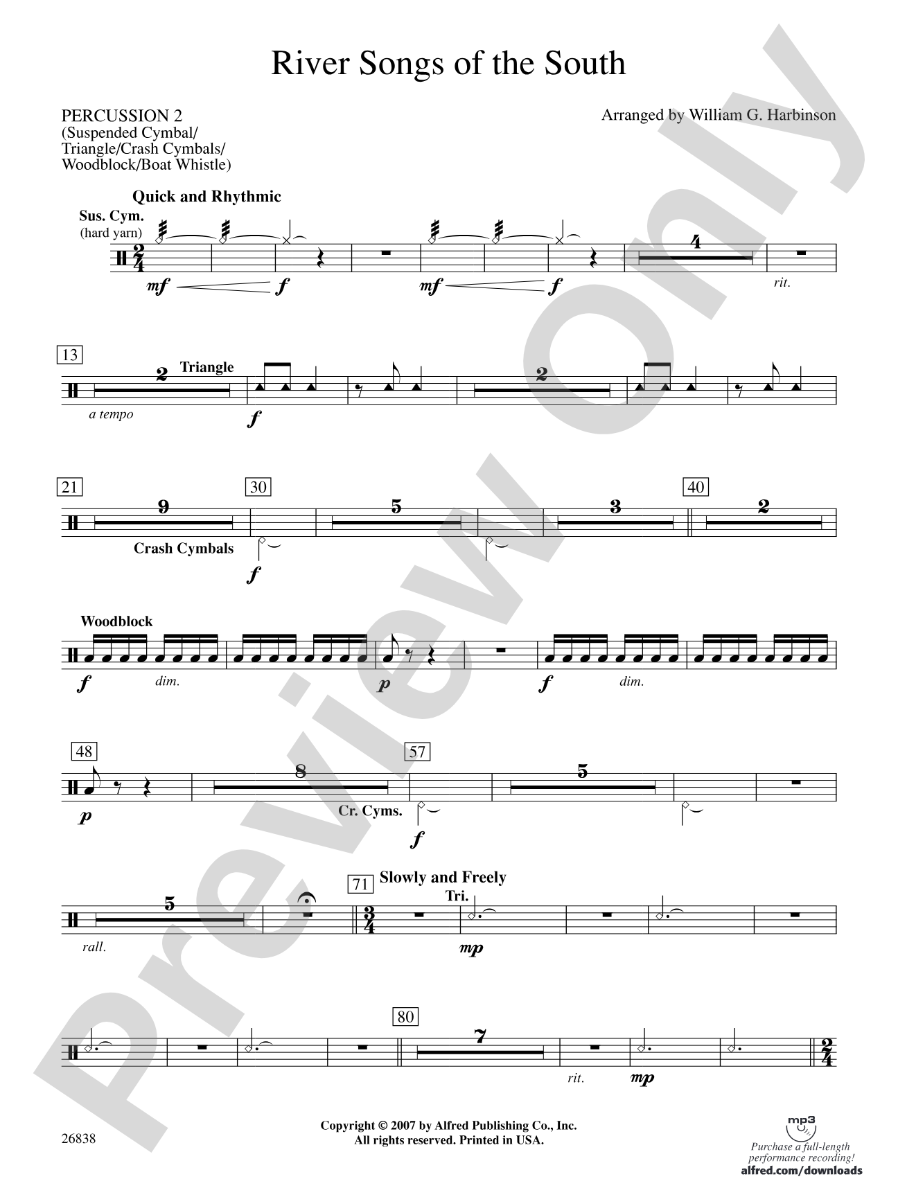 River Songs of the South: 2nd Percussion