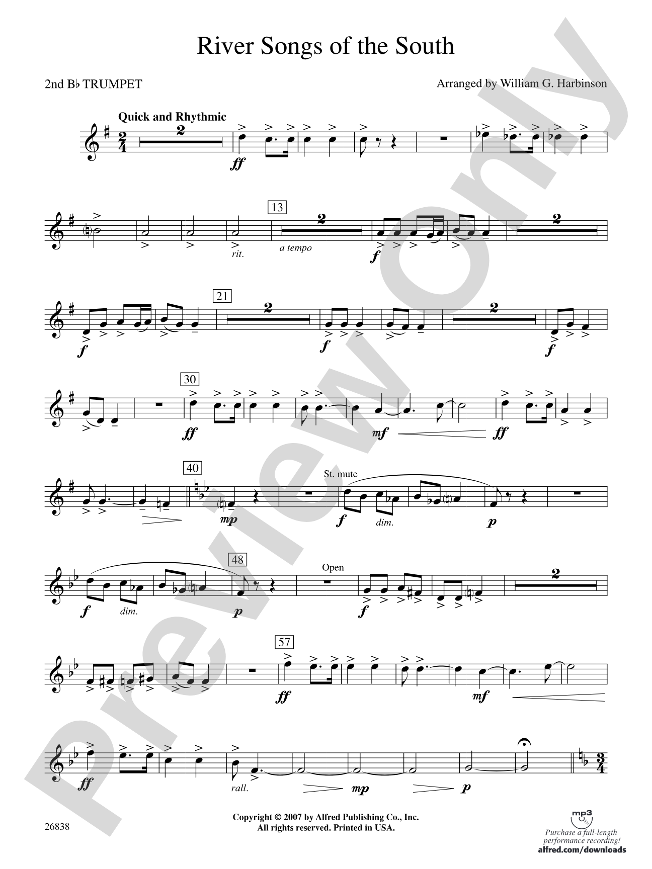 River Songs of the South: 2nd B-flat Trumpet