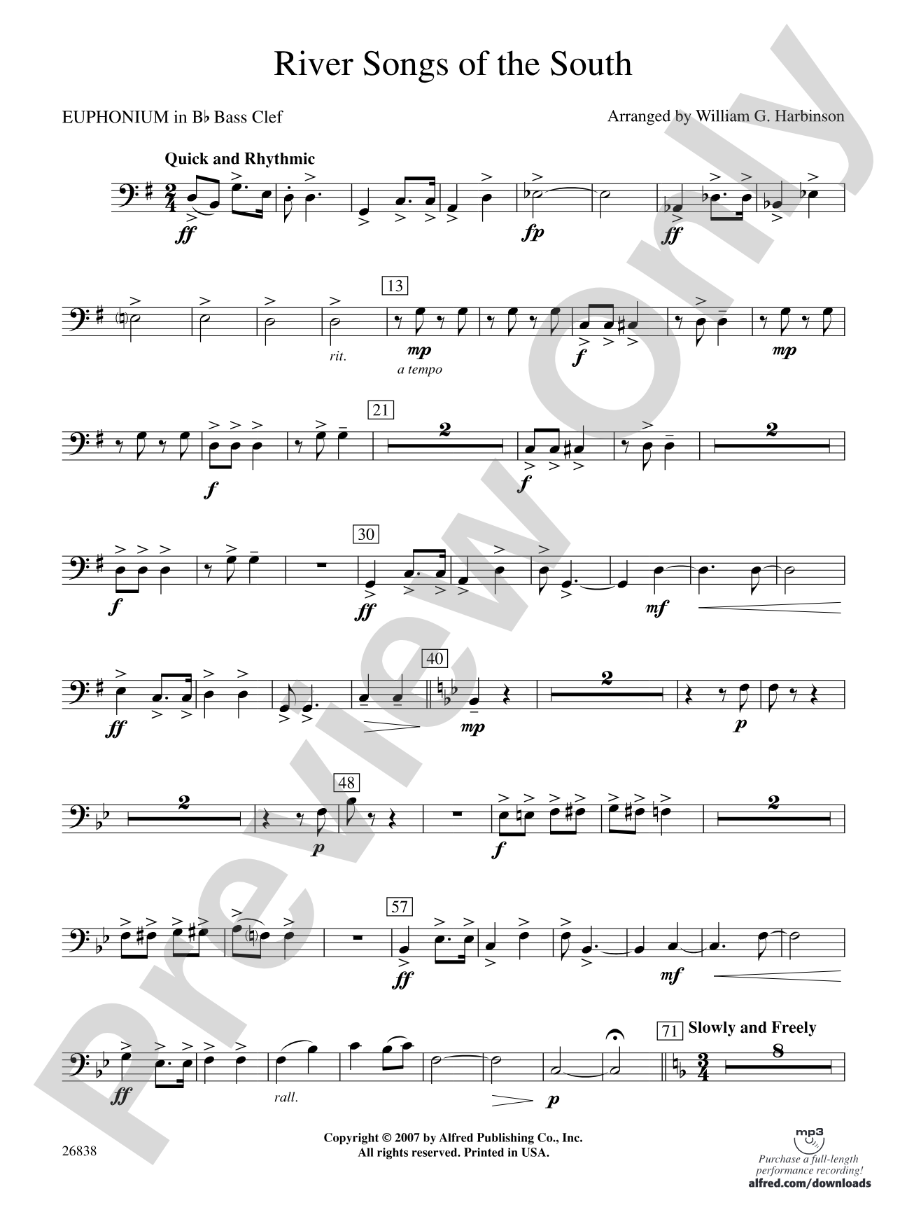 River Songs of the South: (wp) B-flat Baritone B.C.