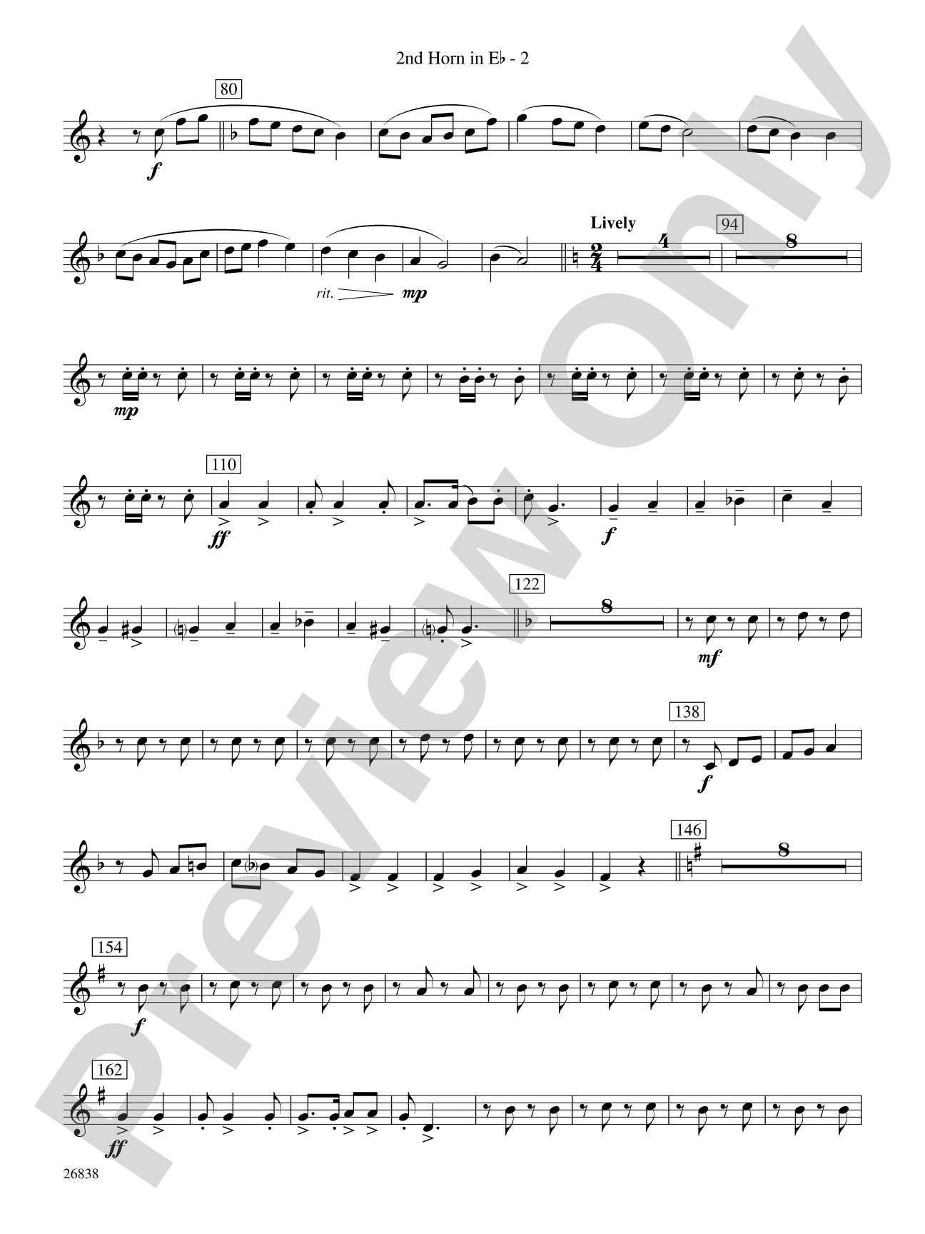 River Songs of the South: (wp) 2nd Horn in E-flat