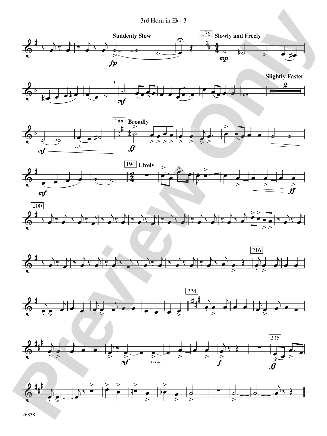 River Songs of the South: (wp) 3rd Horn in E-flat