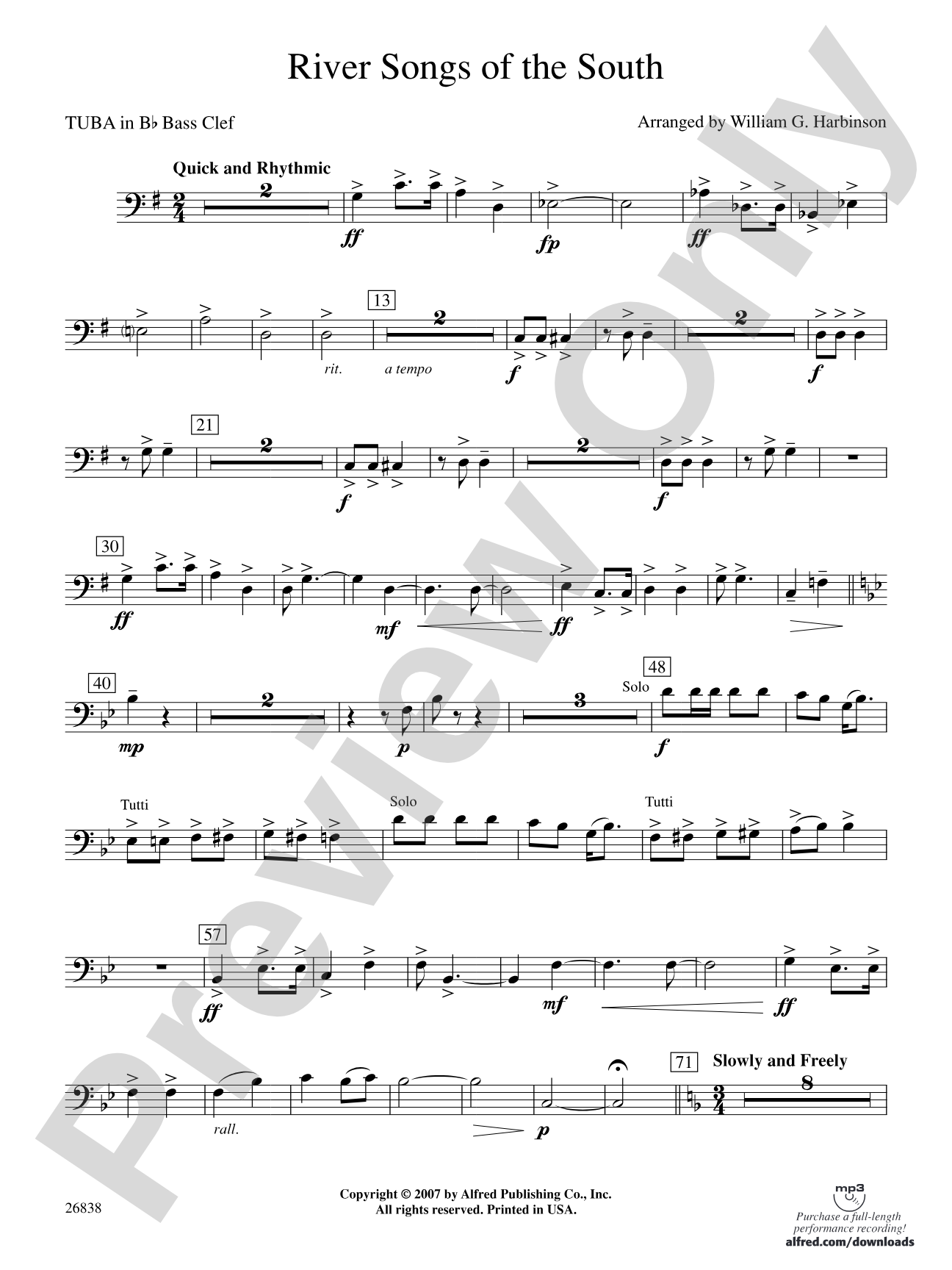 River Songs of the South: (wp) B-flat Tuba B.C.