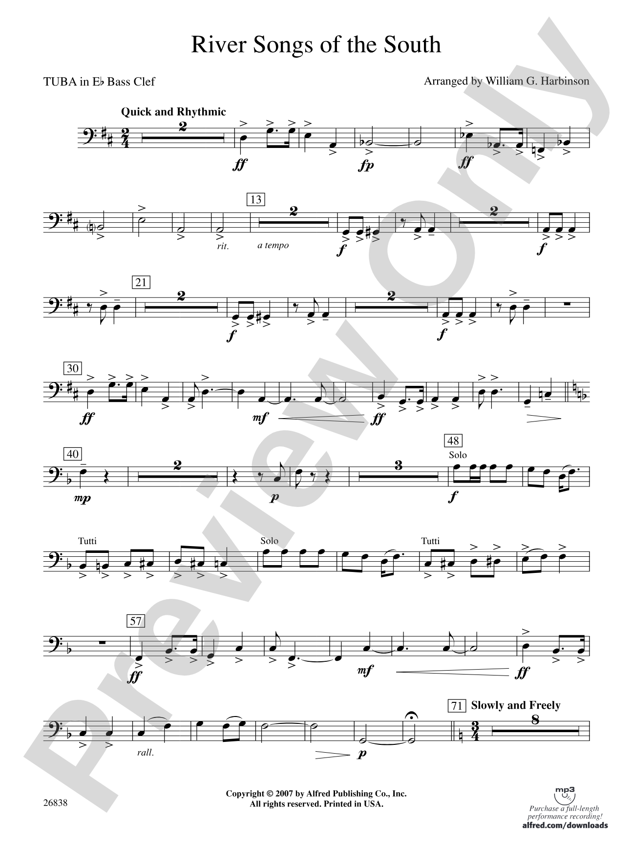 River Songs of the South: (wp) E-flat Tuba B.C.