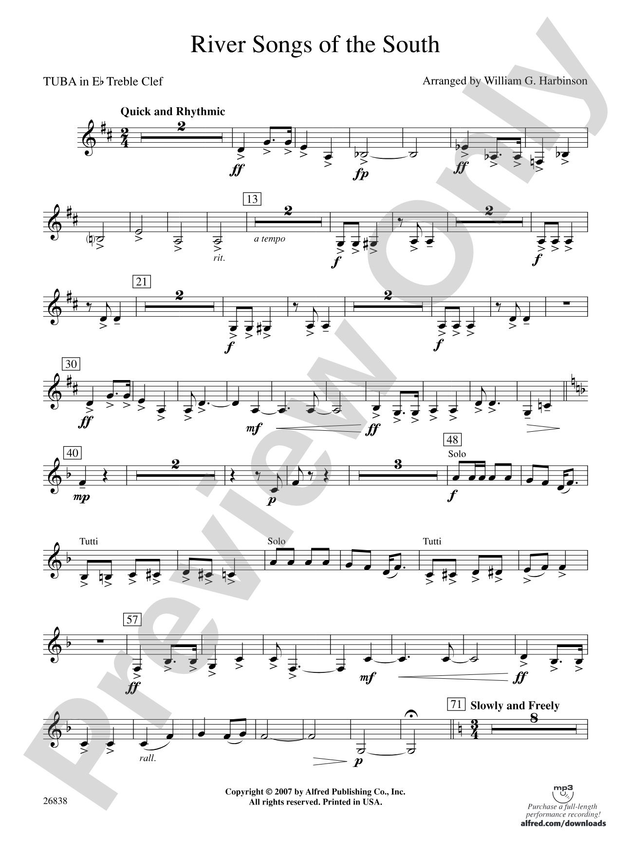 River Songs of the South: (wp) E-flat Tuba T.C.