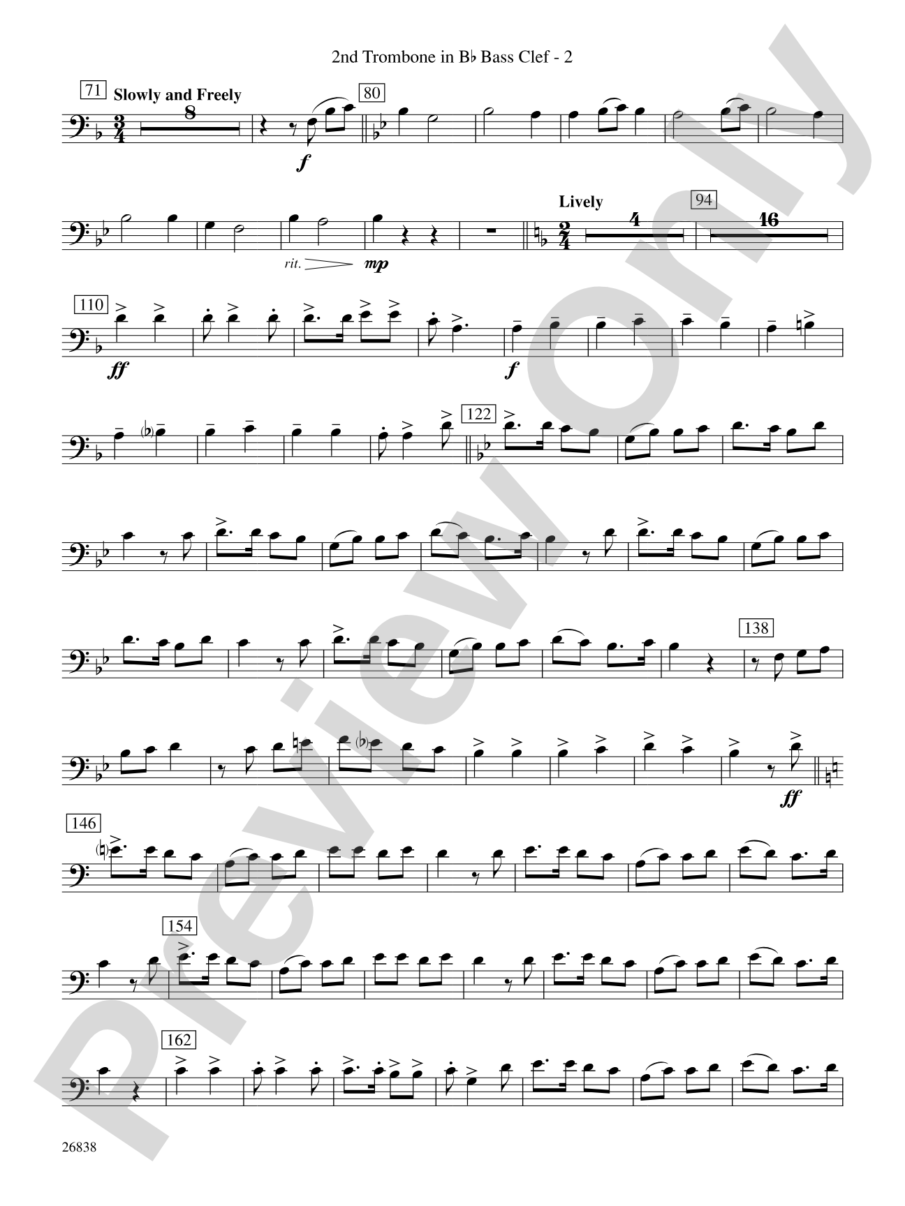 River Songs of the South: (wp) 2nd B-flat Trombone B.C.
