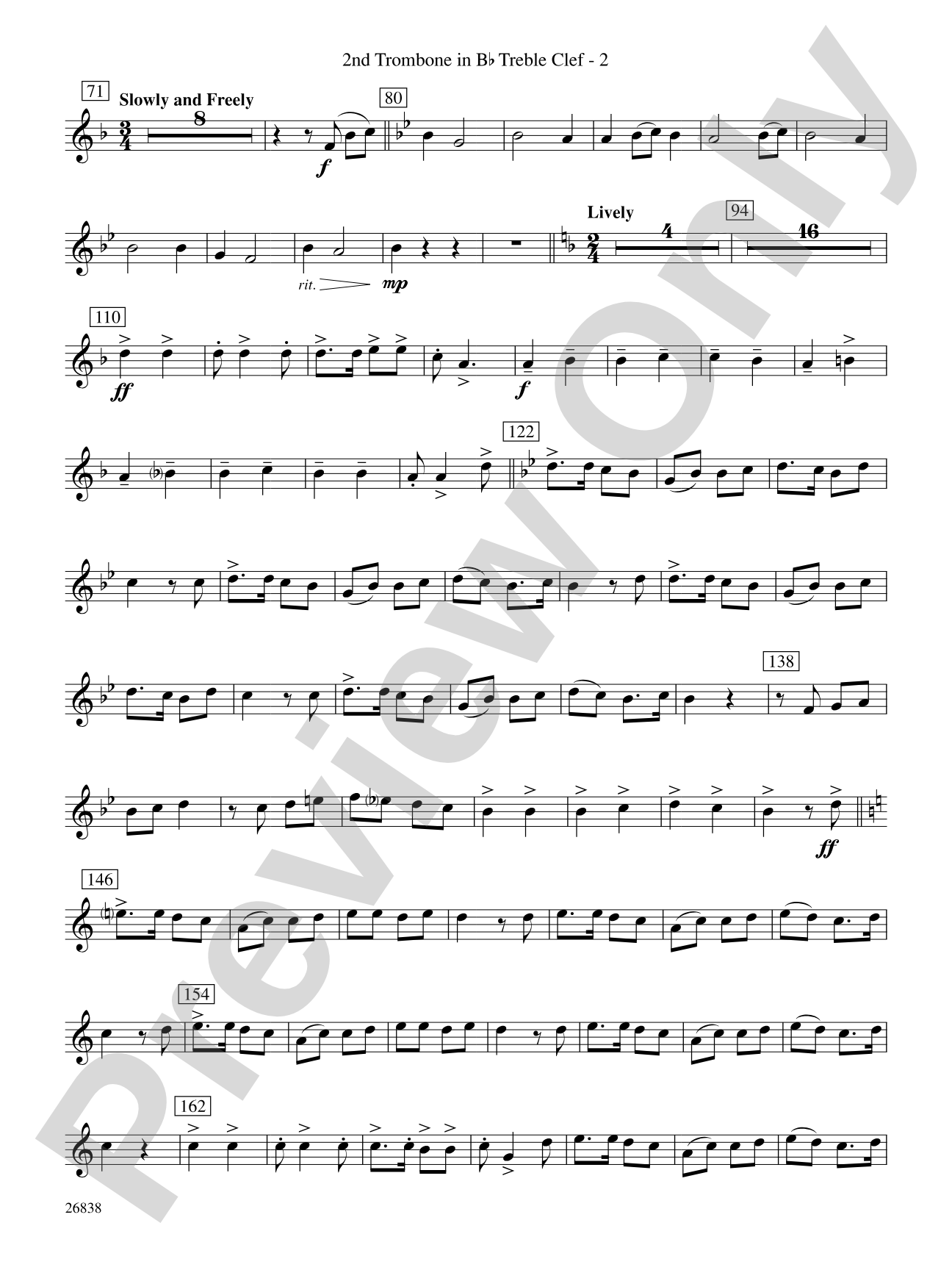 River Songs of the South: (wp) 2nd B-flat Trombone T.C.
