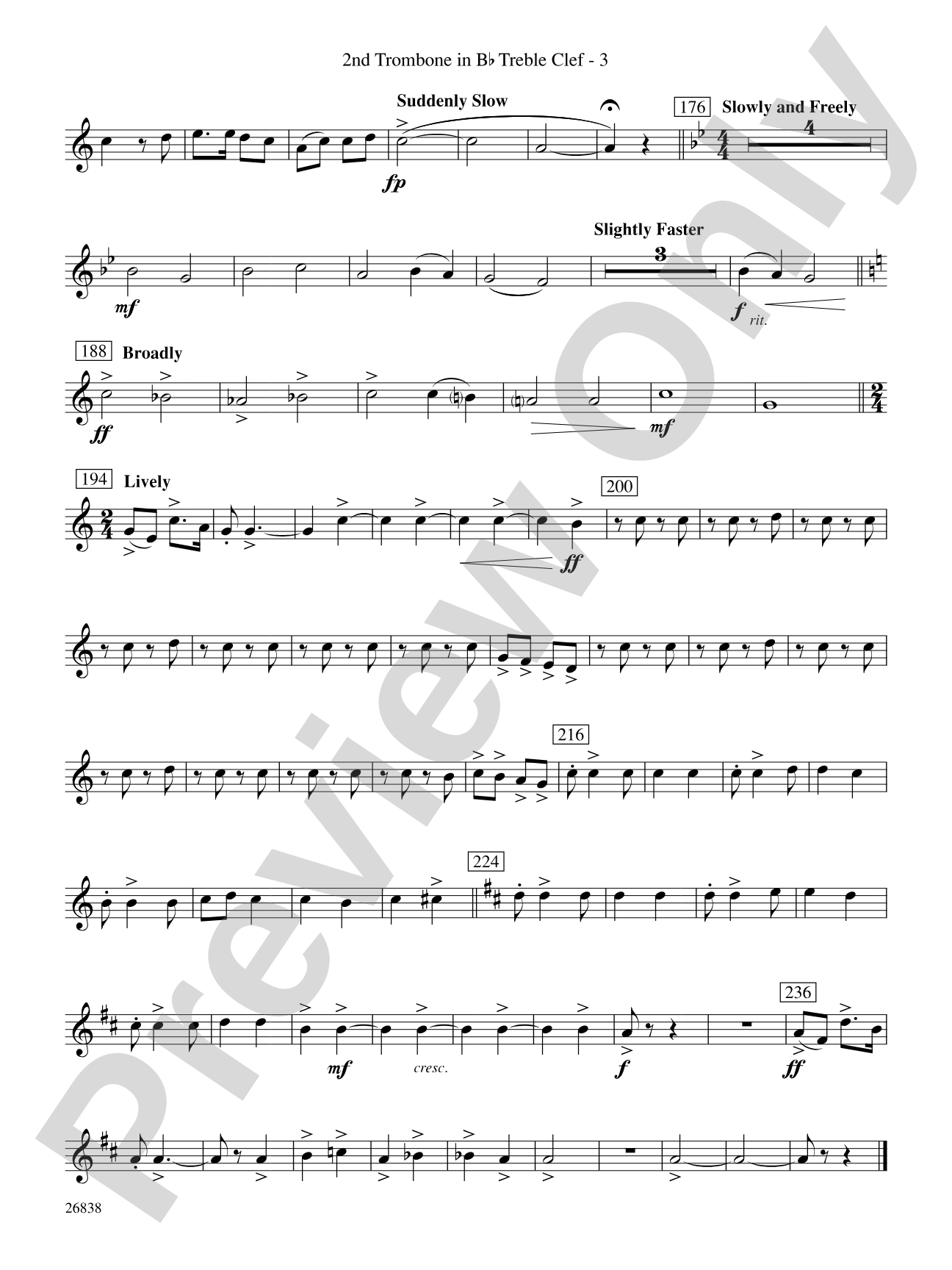River Songs of the South: (wp) 2nd B-flat Trombone T.C.