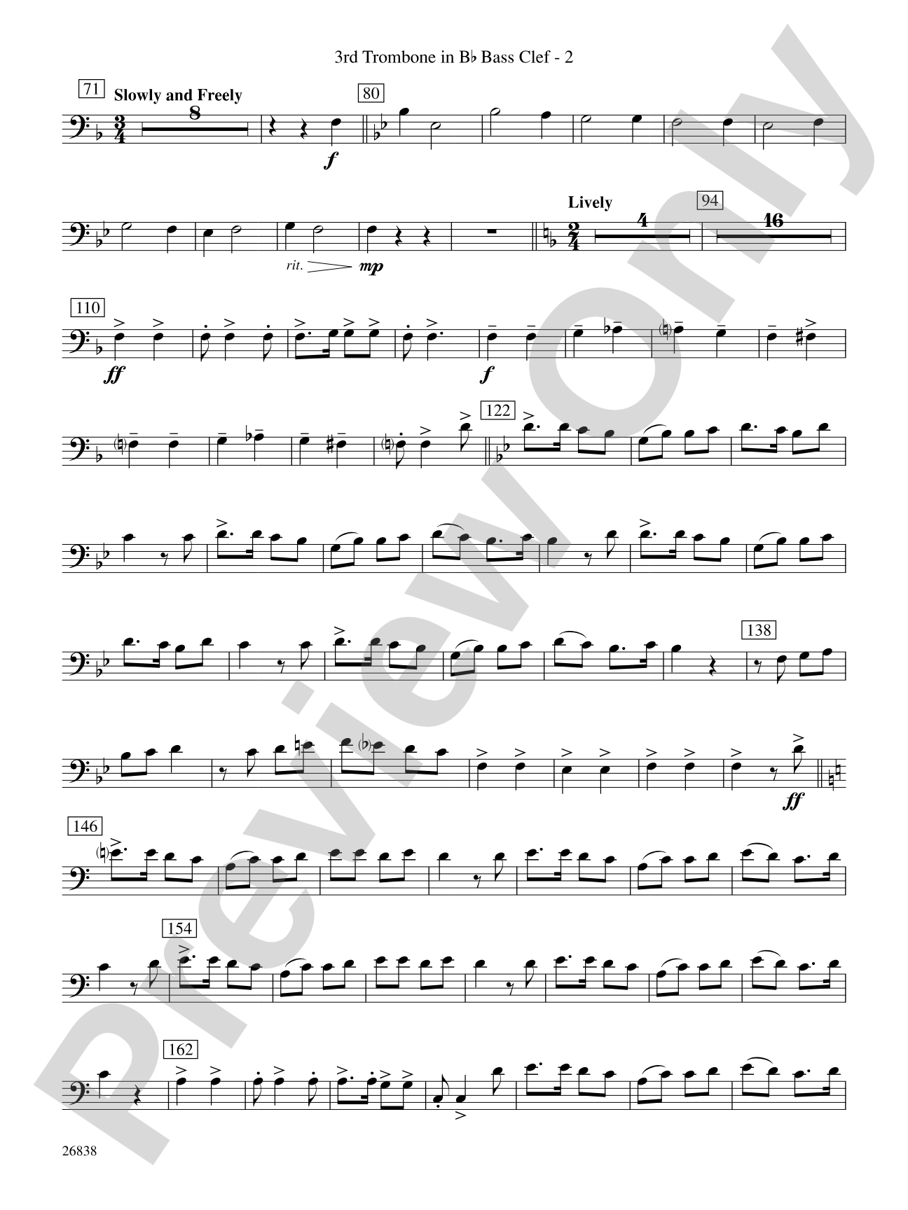 River Songs of the South: (wp) 3rd B-flat Trombone B.C.