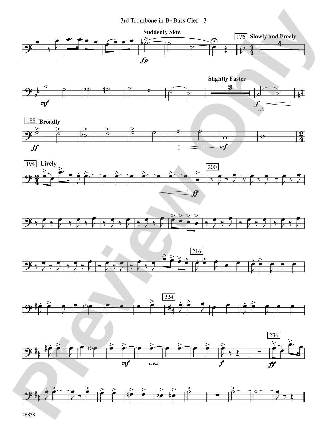 River Songs of the South: (wp) 3rd B-flat Trombone B.C.