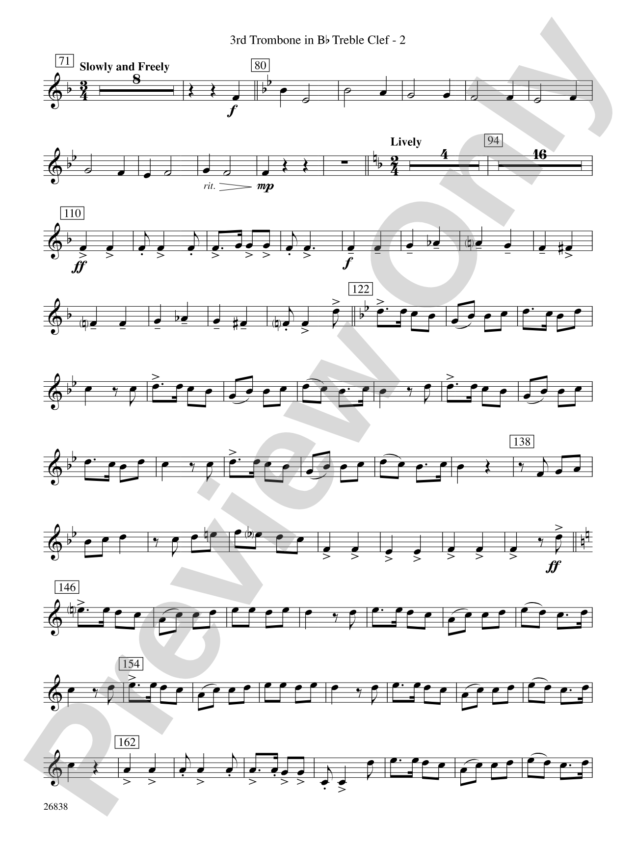 River Songs of the South: (wp) 3rd B-flat Trombone T.C.