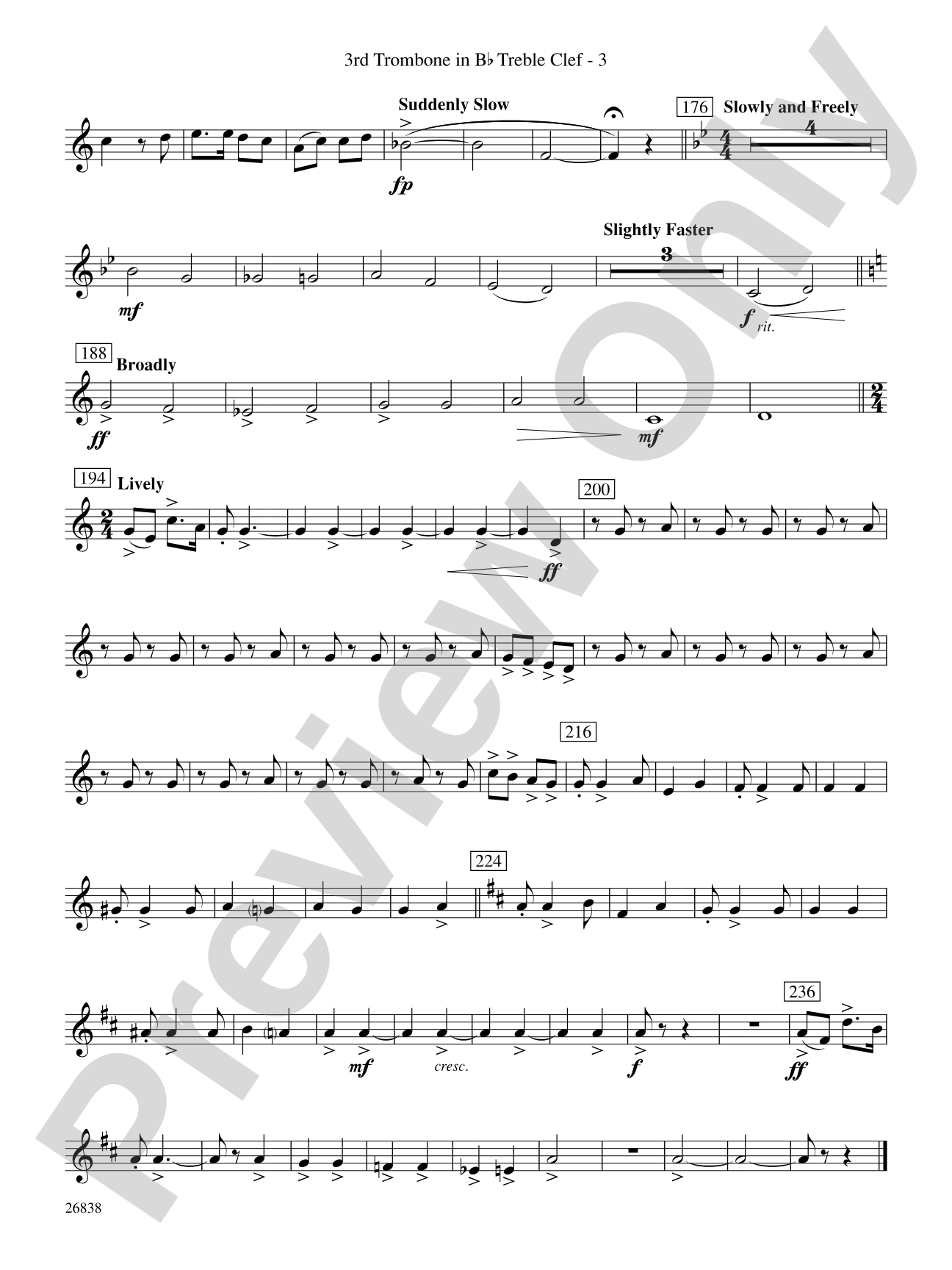 River Songs of the South: (wp) 3rd B-flat Trombone T.C.