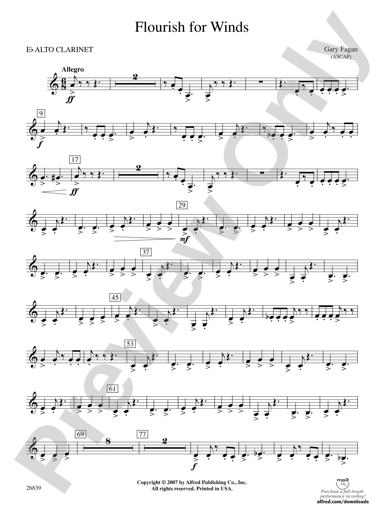 Flourish for Winds: E-flat Alto Clarinet