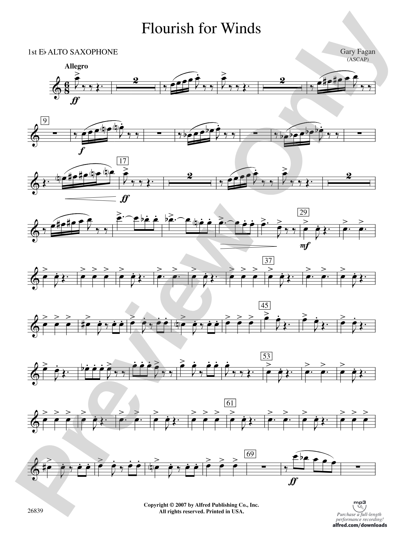 Flourish for Winds: E-flat Alto Saxophone