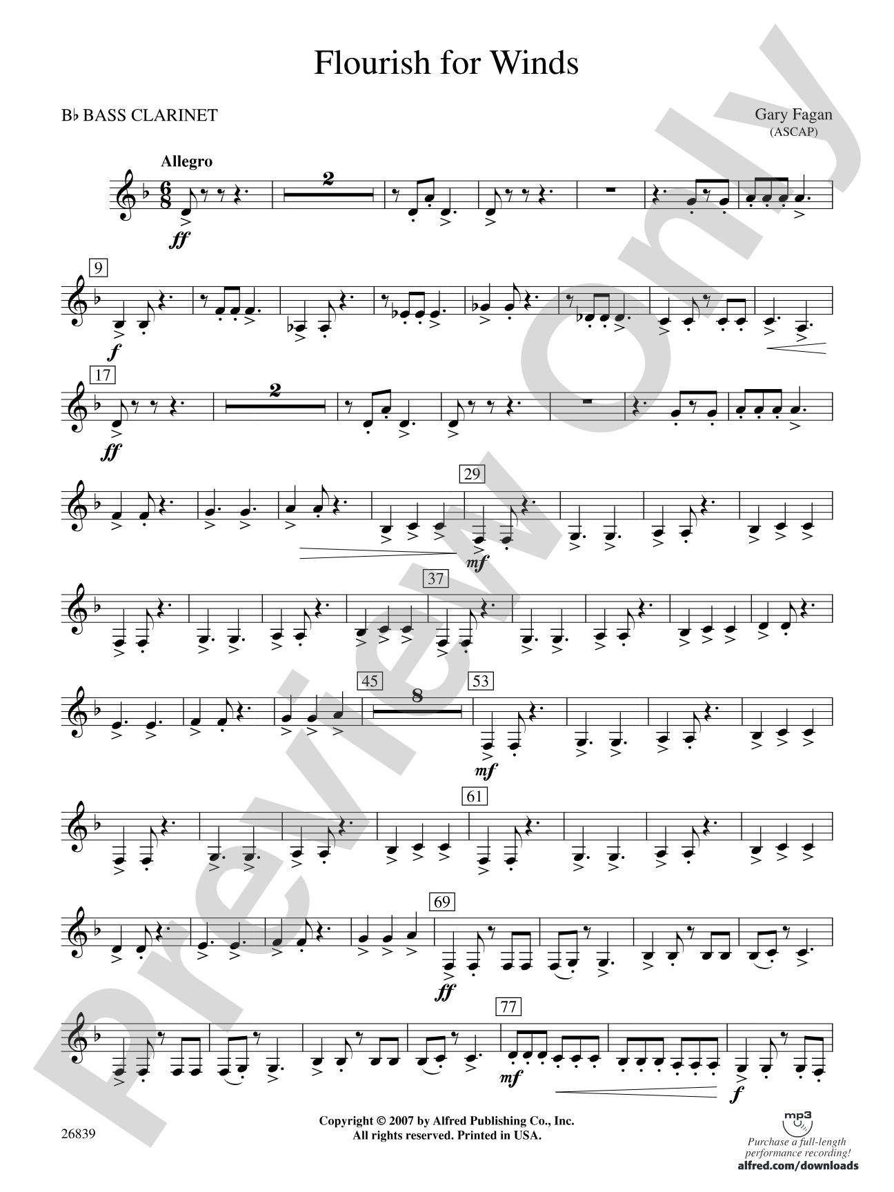 Flourish for Winds: B-flat Bass Clarinet