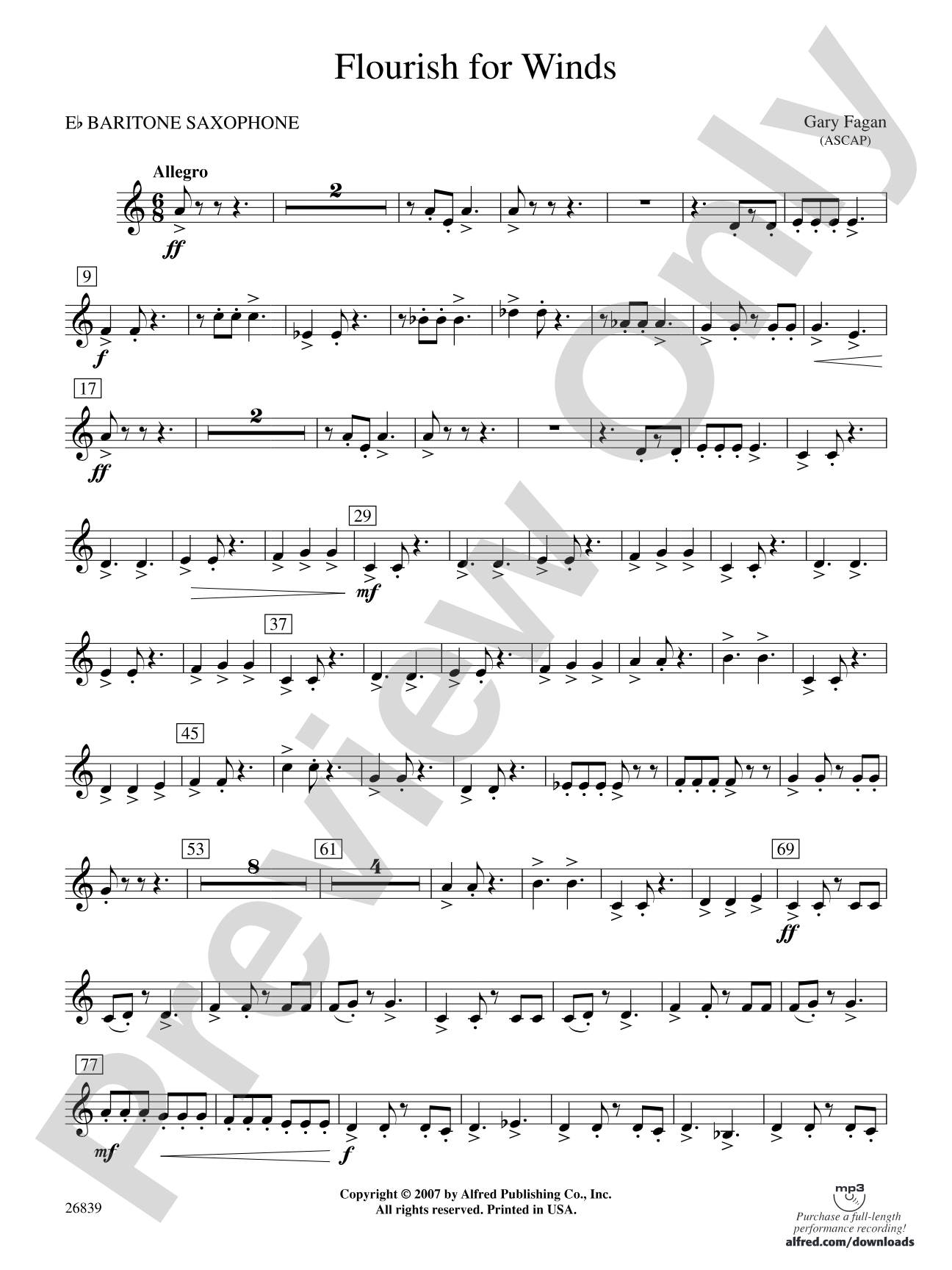 Flourish for Winds: E-flat Baritone Saxophone