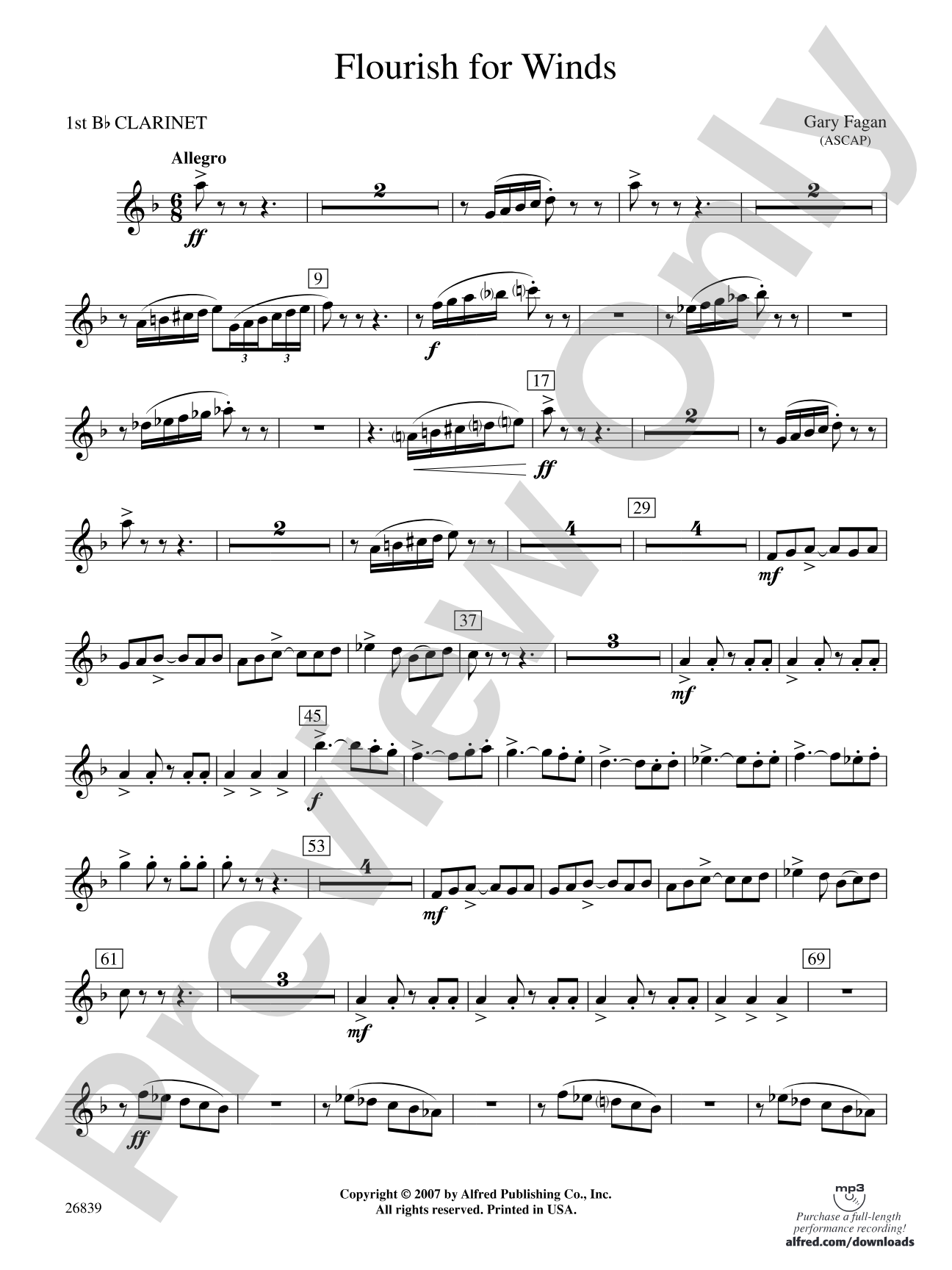 Flourish for Winds: 1st B-flat Clarinet
