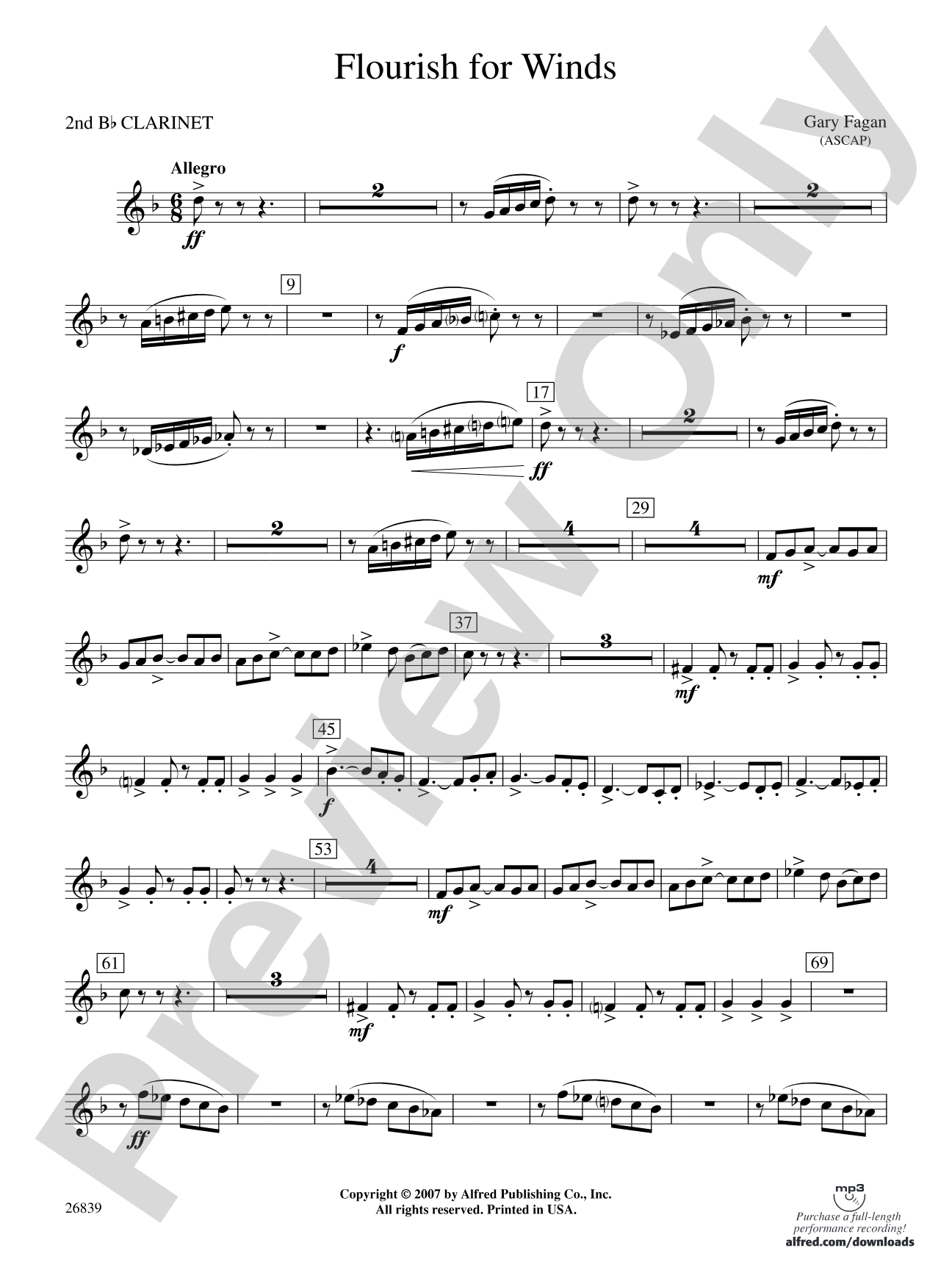 Flourish for Winds: 2nd B-flat Clarinet