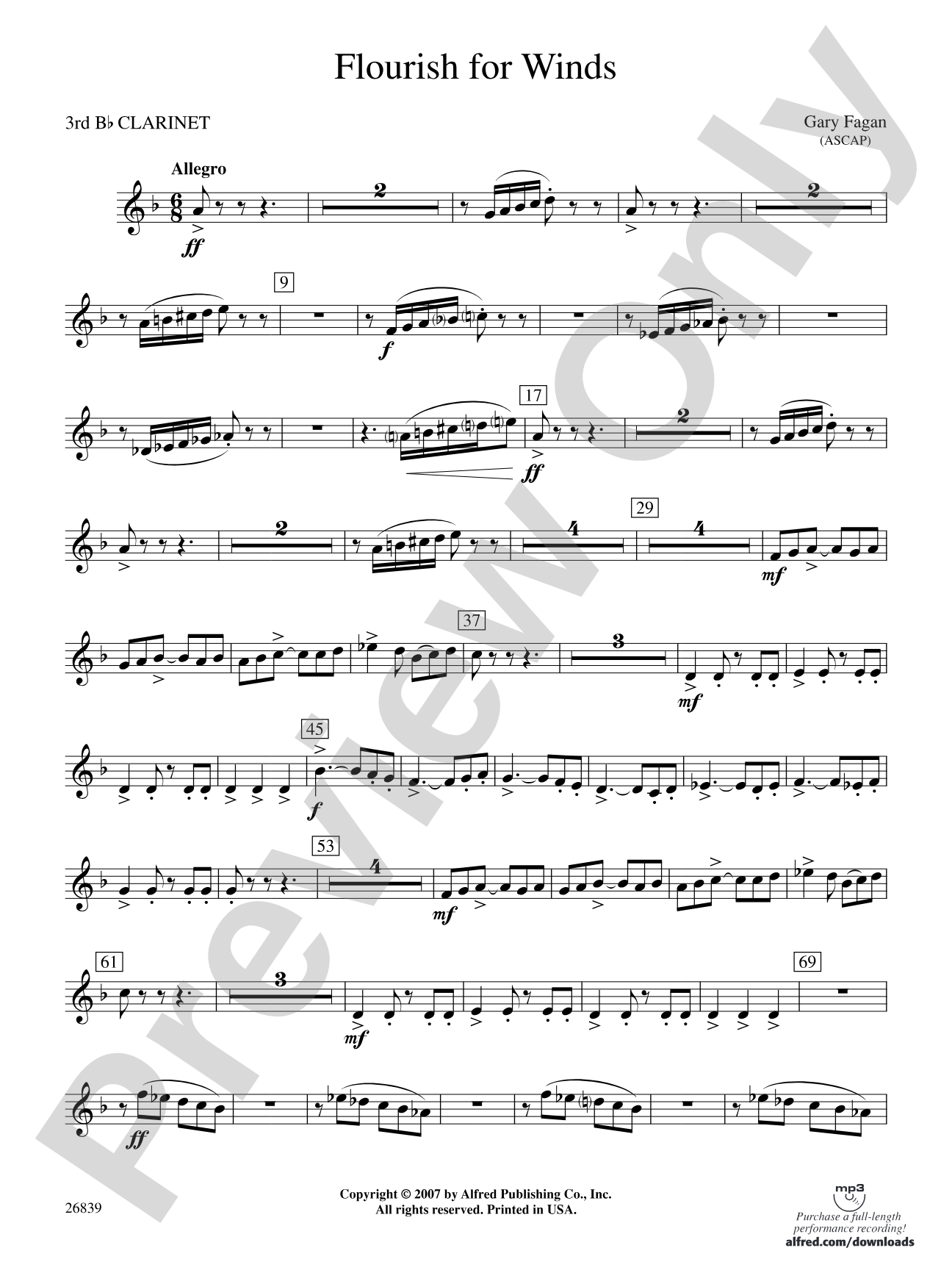 Flourish for Winds: 3rd B-flat Clarinet