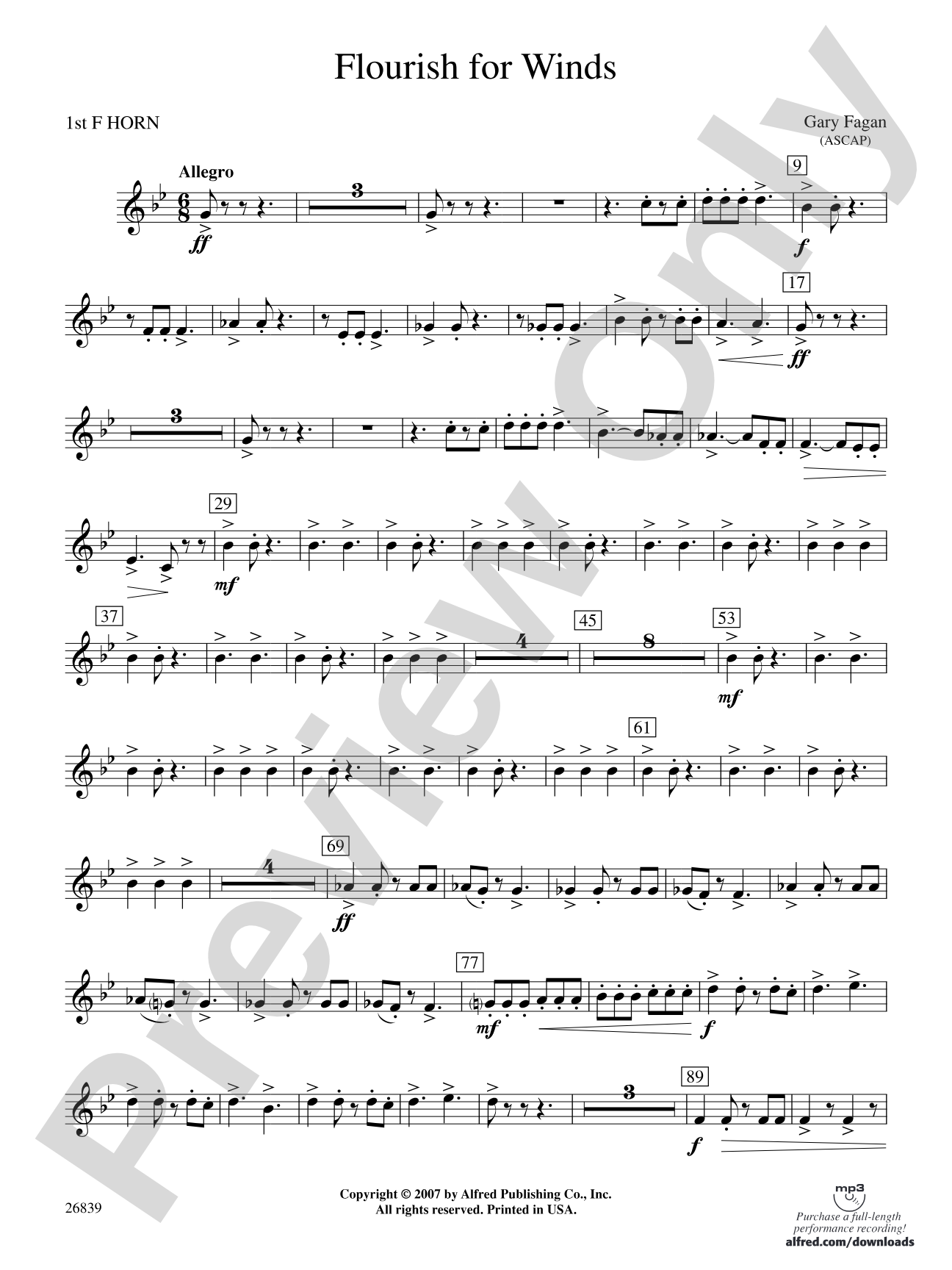 Flourish for Winds: 1st F Horn